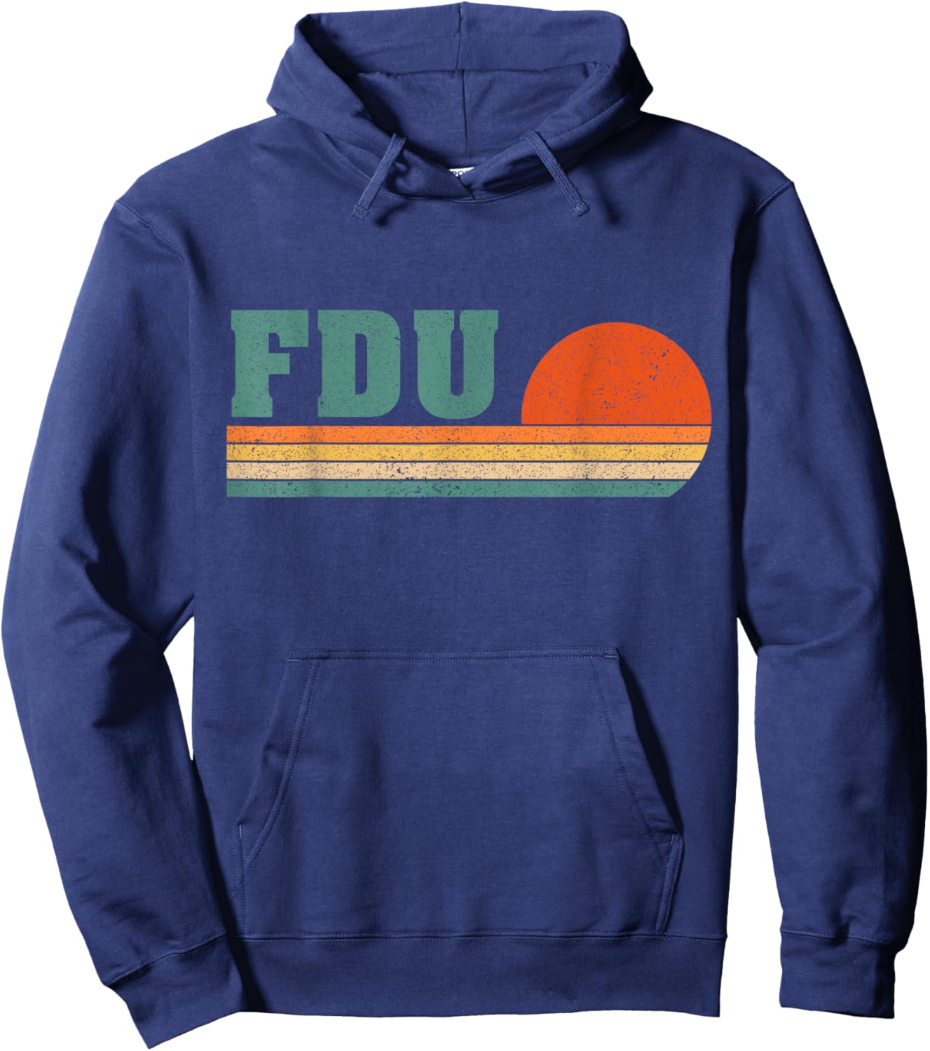 Vintage University 1980s 80s Style FDU Logo Men Women Hoodie - Hoodie | Navy