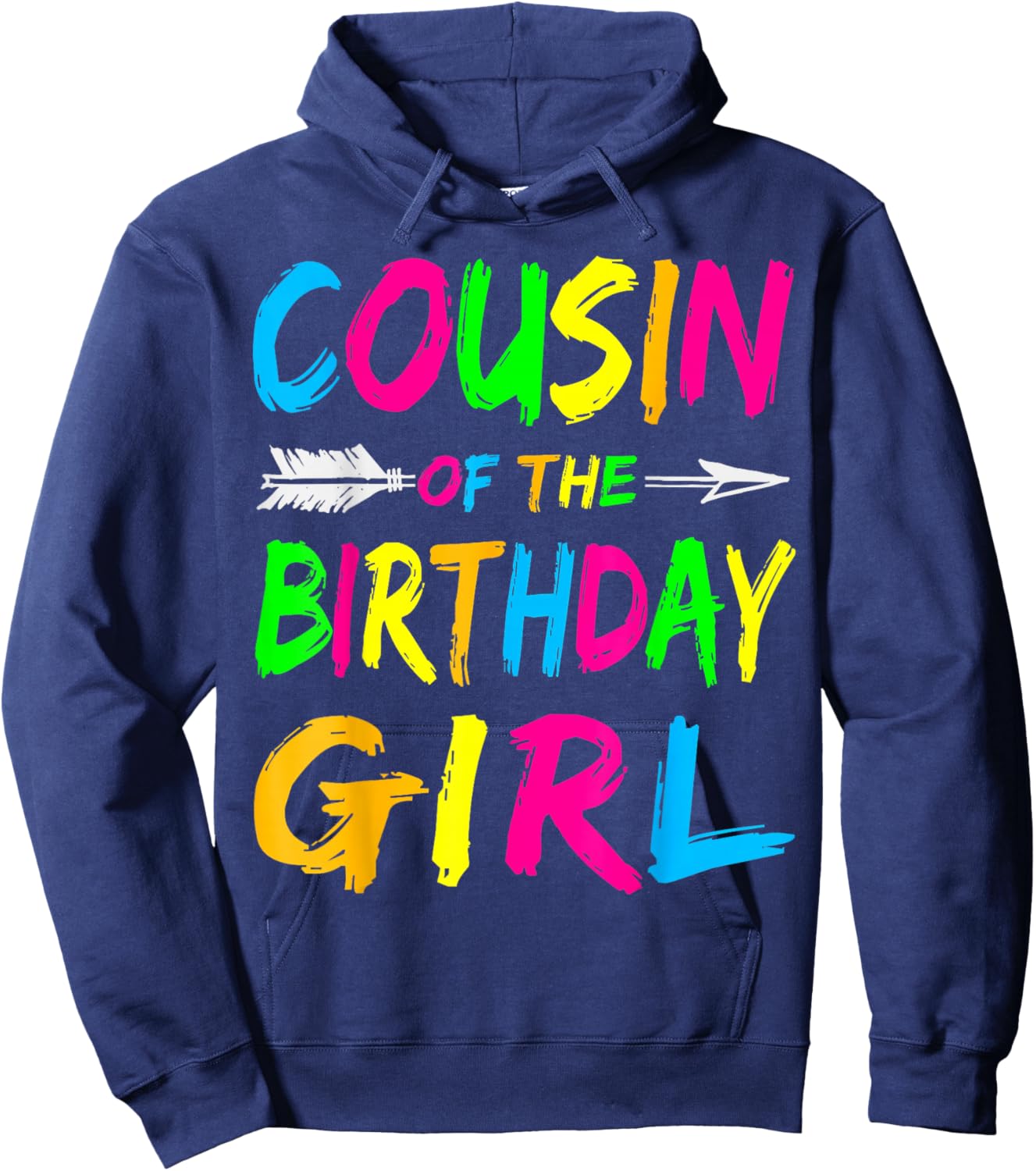 Cousin of the Birthday Girl Retro 80's Party Shirt Hoodie - Hoodie | Navy