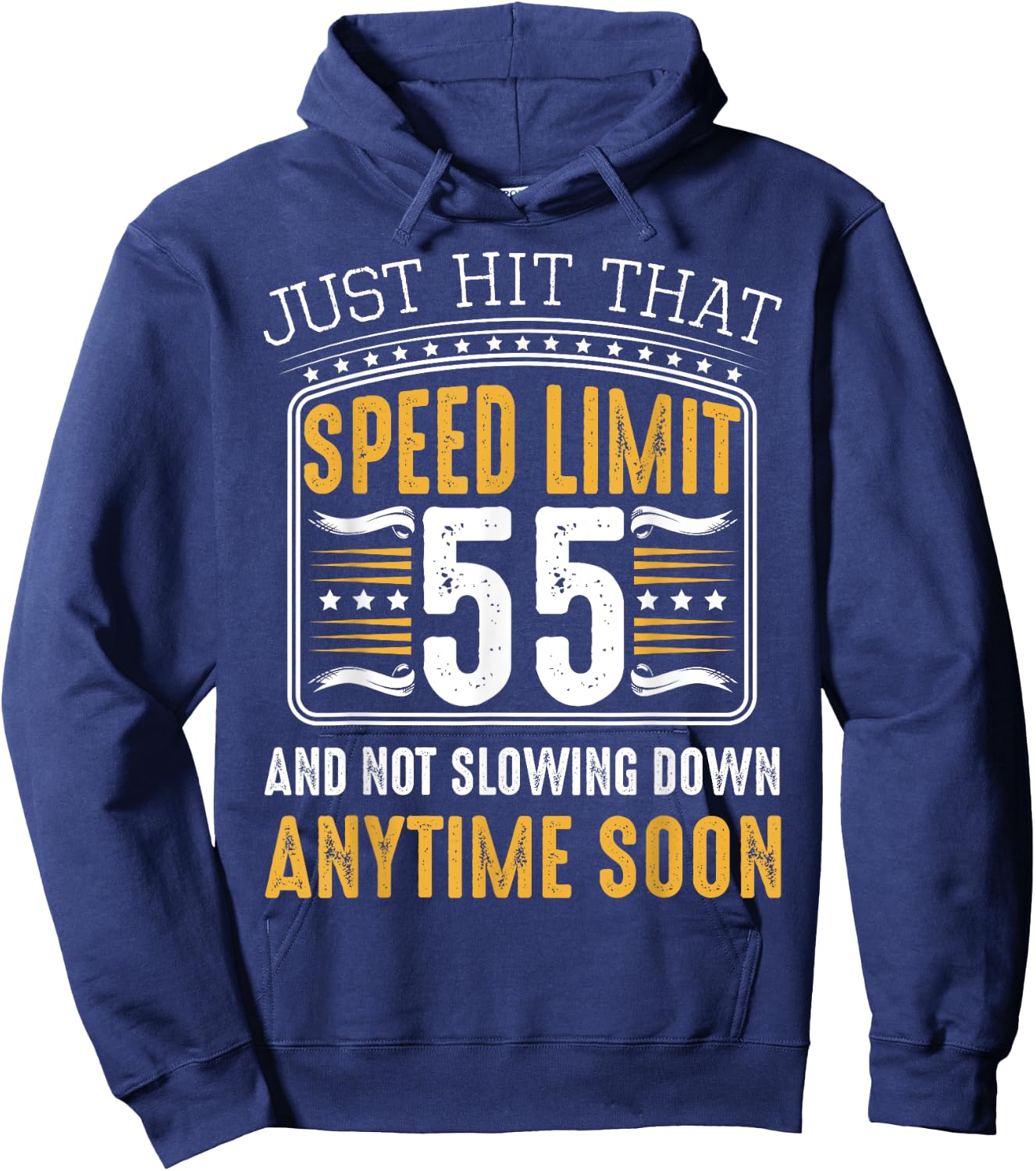 55th Birthday Speed Limit Funny Gift Ideas Car Lover Bday Hoodie - Hoodie | Navy