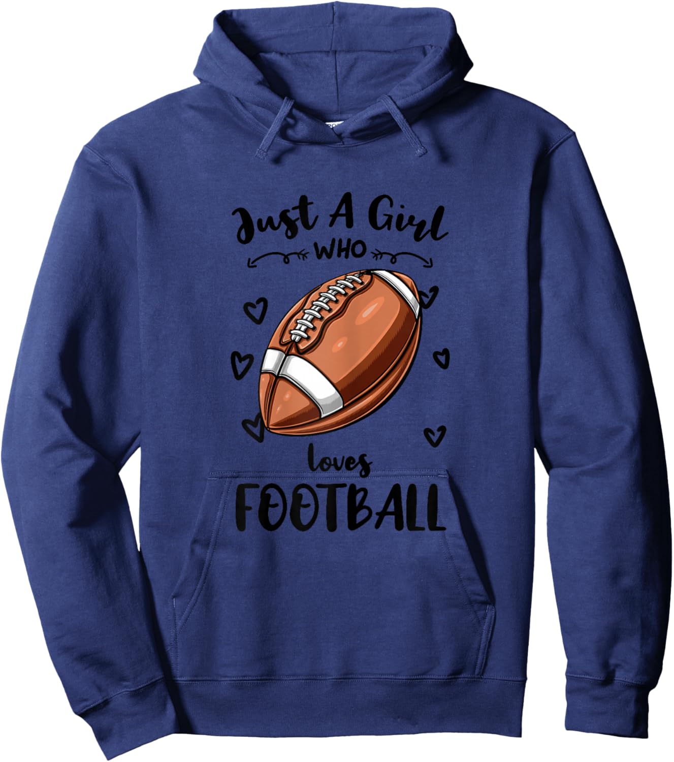 Just A Girl Who Loves Football Hoodie - Hoodie | Navy