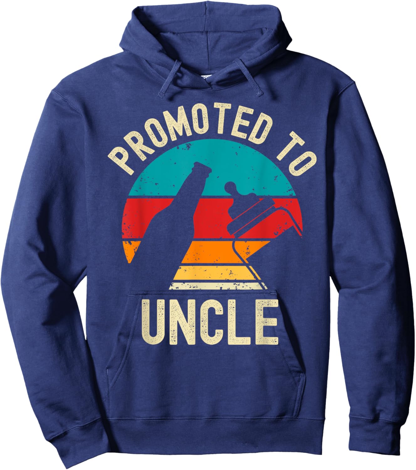 Promoted to Uncle 2024 New Baby Announcement Beer Lover Hoodie - Hoodie | Navy