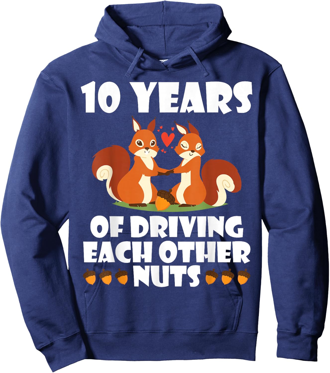 Fox Husband Wife Married 10 Years, Driving Each Other Crazy Hoodie - Hoodie | Navy