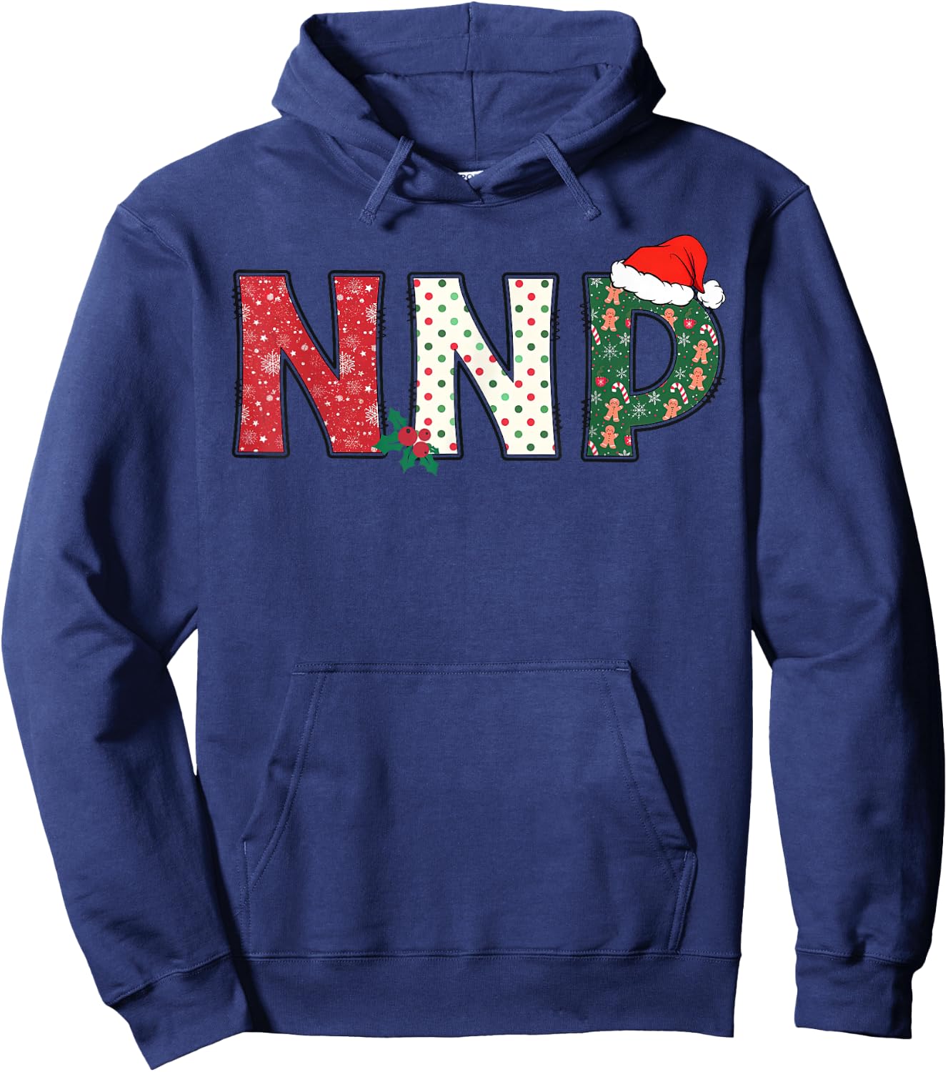 NNP Neonatal Nurse Practitioner Santa Christmas NICU Nurse Hoodie - Hoodie | Navy