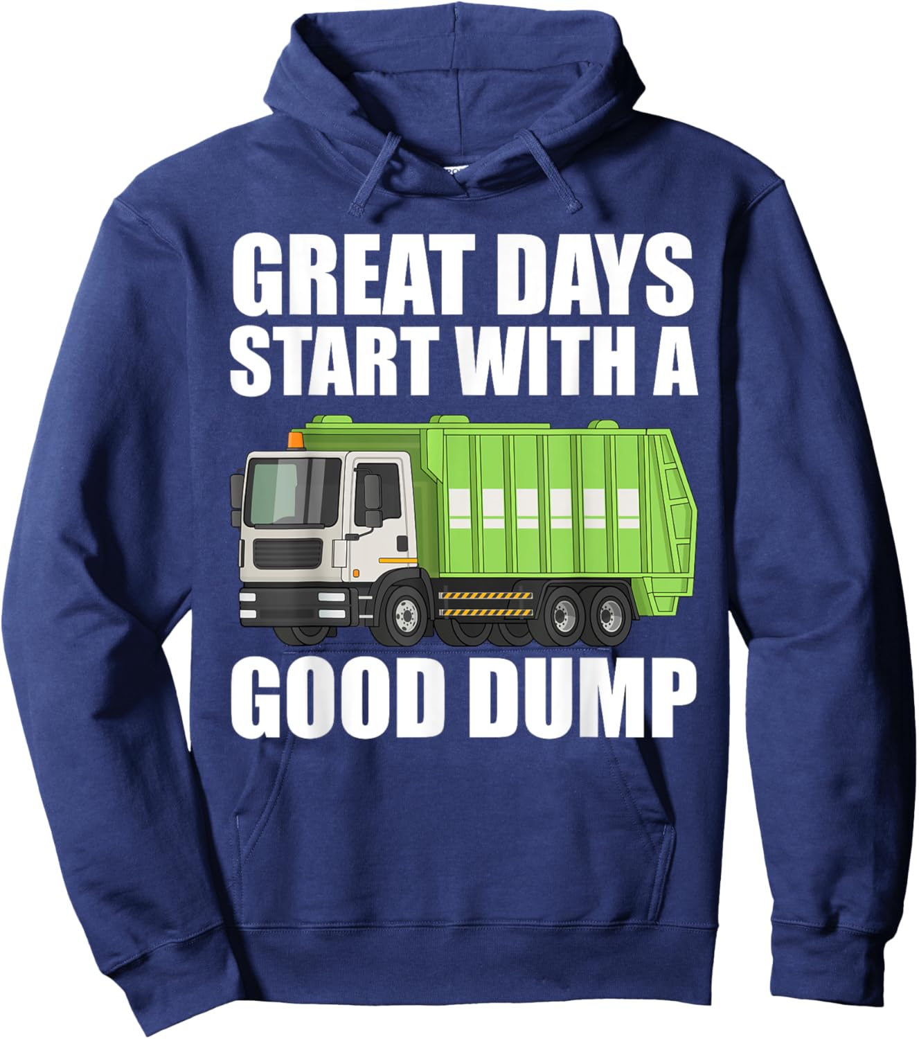 Funny Garbage Truck Art For Boys Toddler Waste Garbage Truck Hoodie - Hoodie | Navy