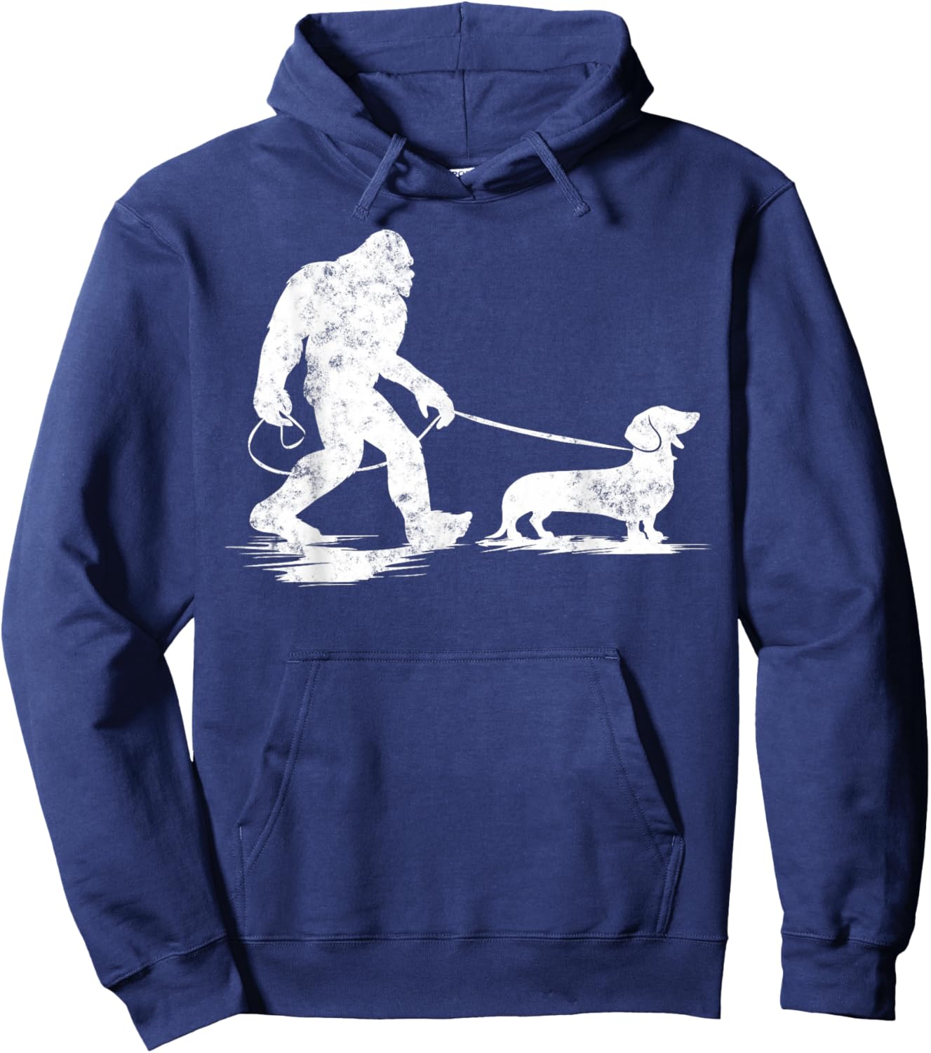 Bigfoot Walking Dachshund Funny Wiener Dog Dad Gifts Hoodie - Hoodie | Navy