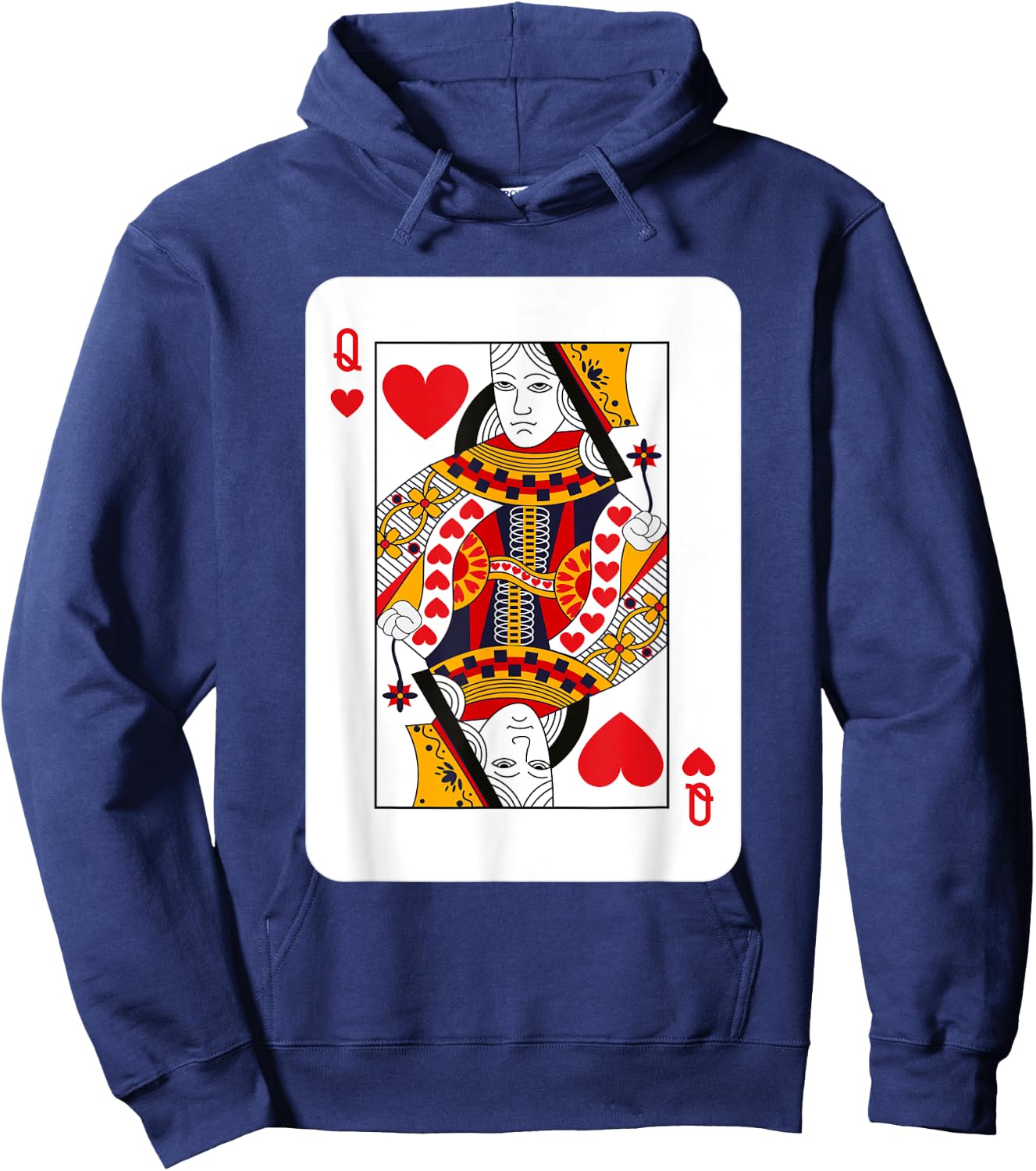 Queen of Hearts Playing Cards Halloween Costume Deck Cards Hoodie - Hoodie | Navy