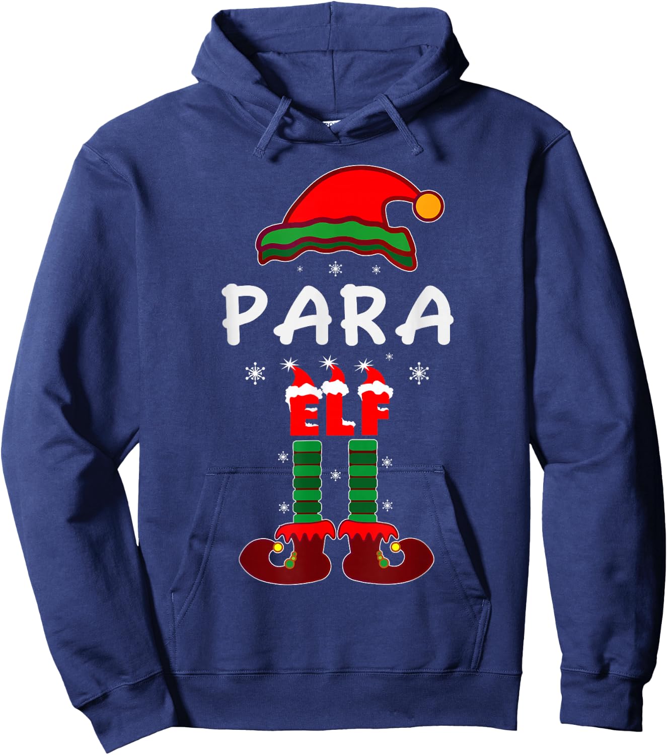 Paraprofessional Elf Matching Group Christmas Pajama Hoodie - Hoodie | Navy