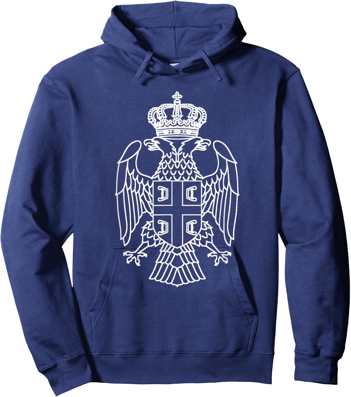Serbia Srbija Serbian Eagle Srpski Grb white belo Trobojka Hoodie - Hoodie | Navy