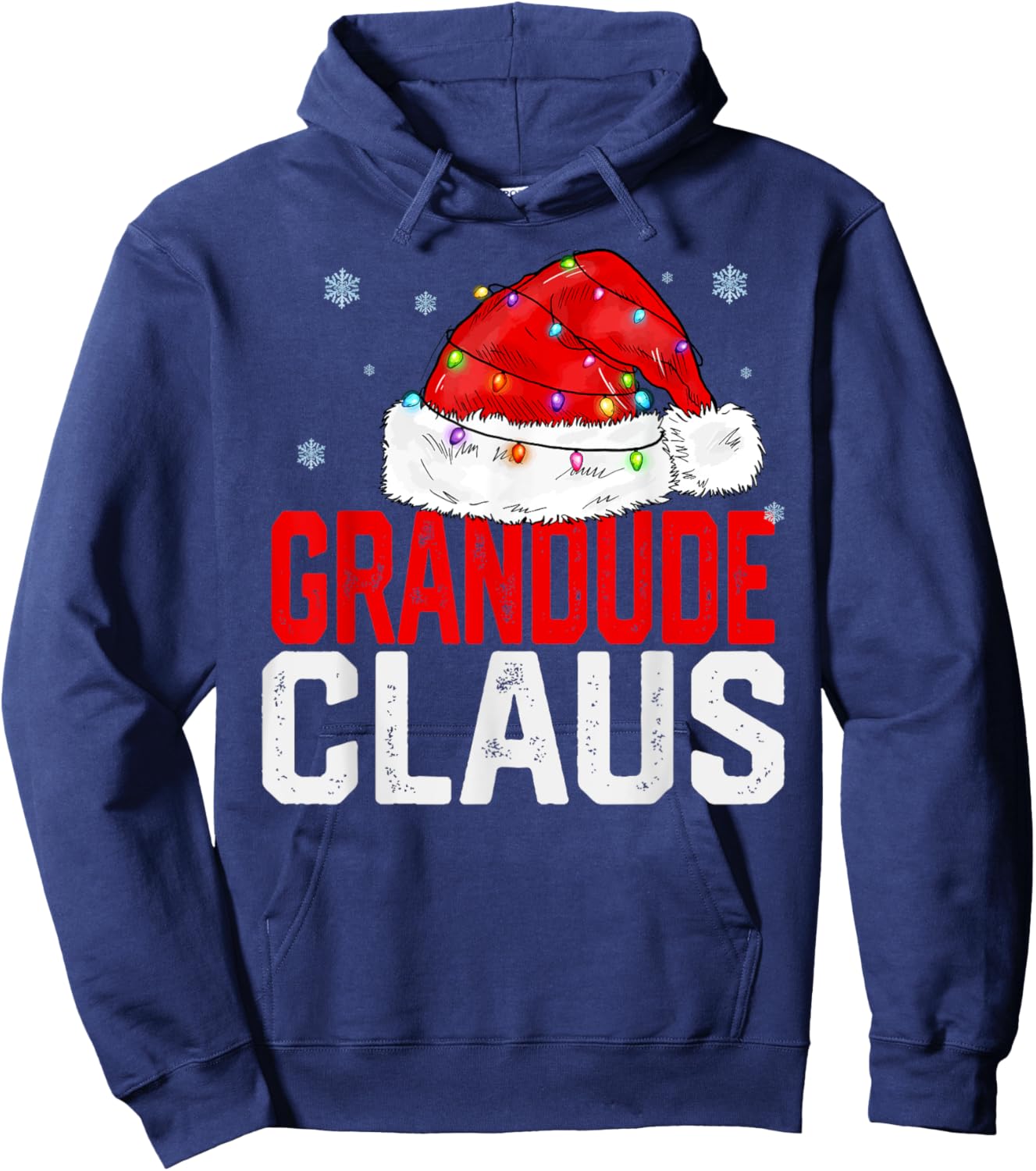Grandude Claus Funny Xmas Family Matching Grandpa Christmas Hoodie - Hoodie | Navy