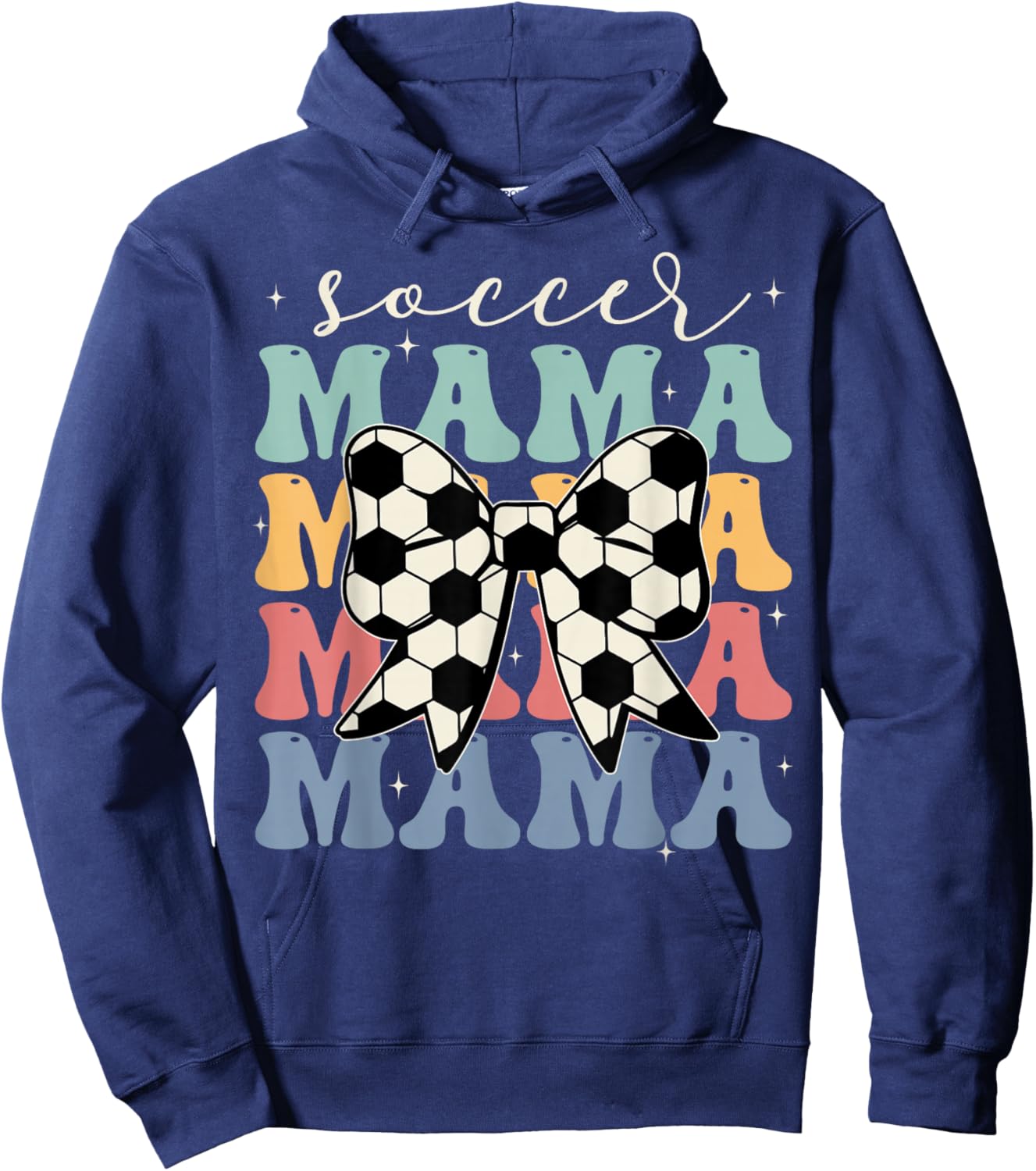 Soccer Mama Retro Groovy Soccer Softball Mom Hoodie - Hoodie | Navy