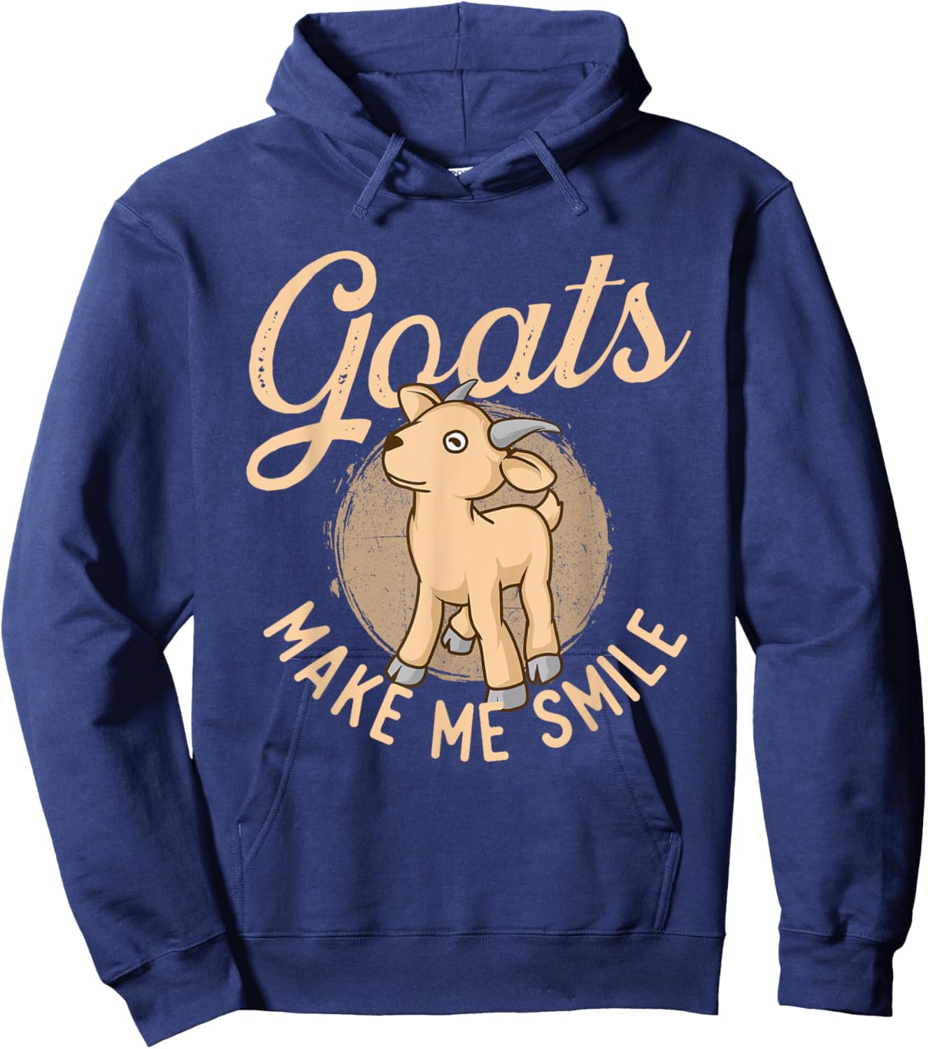 Goats Make Me Smile - Goat Lover Animal Whisperer Farming Hoodie - Hoodie | Navy