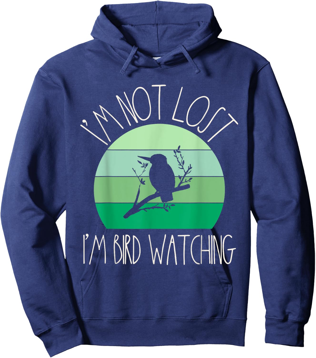 Funny Birder Retro Women Birding Ornithology Bird Watcher Hoodie - Hoodie | Navy