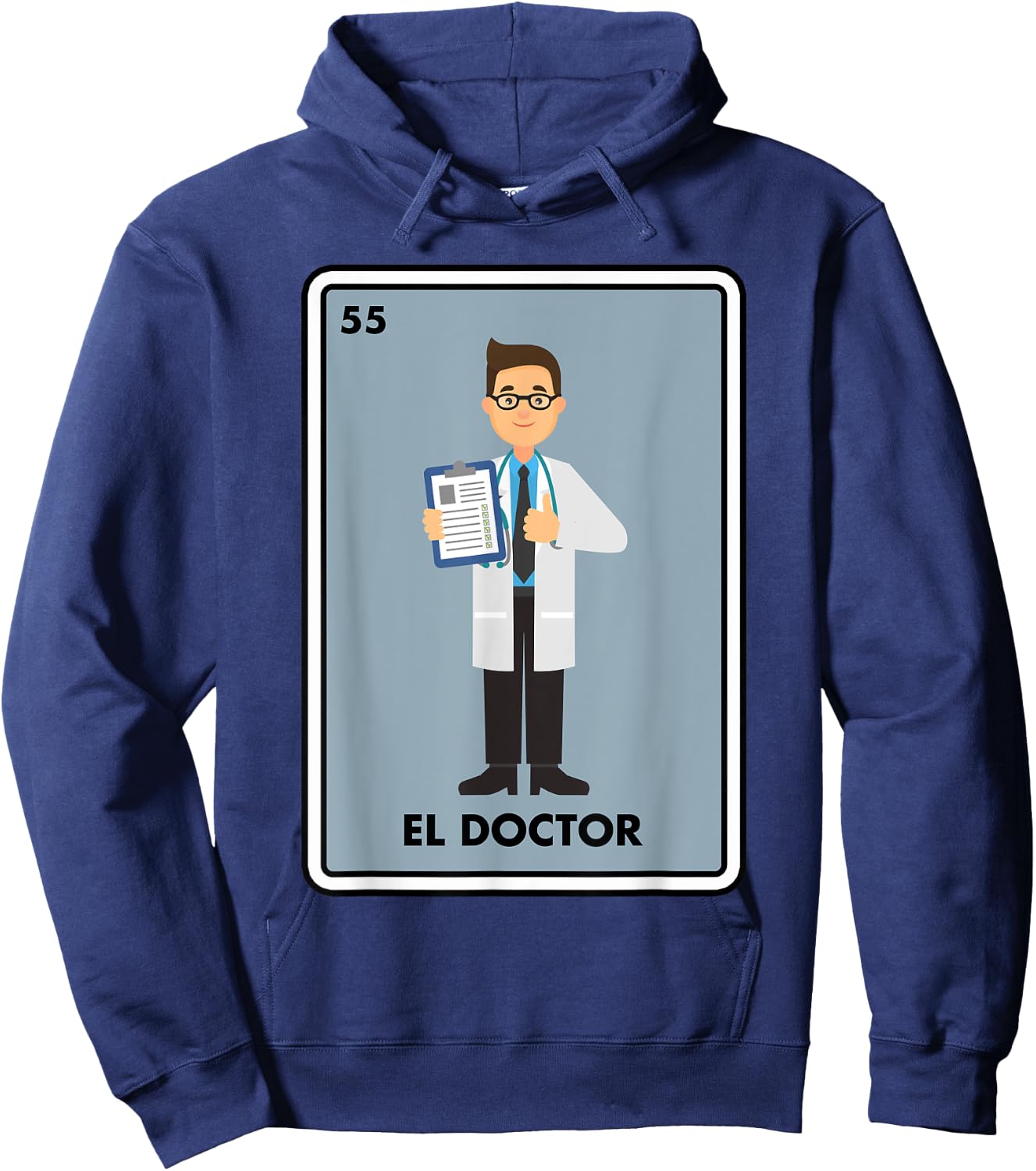 Mexican The Doctor Medical El Doctor Mexican Bingo Card Hoodie - Hoodie | Navy