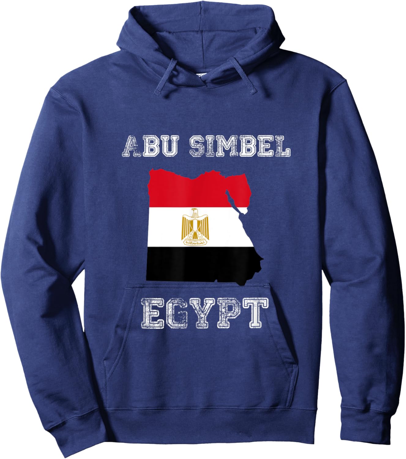 Egypt Distressed Flag Abu Simbel Pride Hoodie - Hoodie | Navy