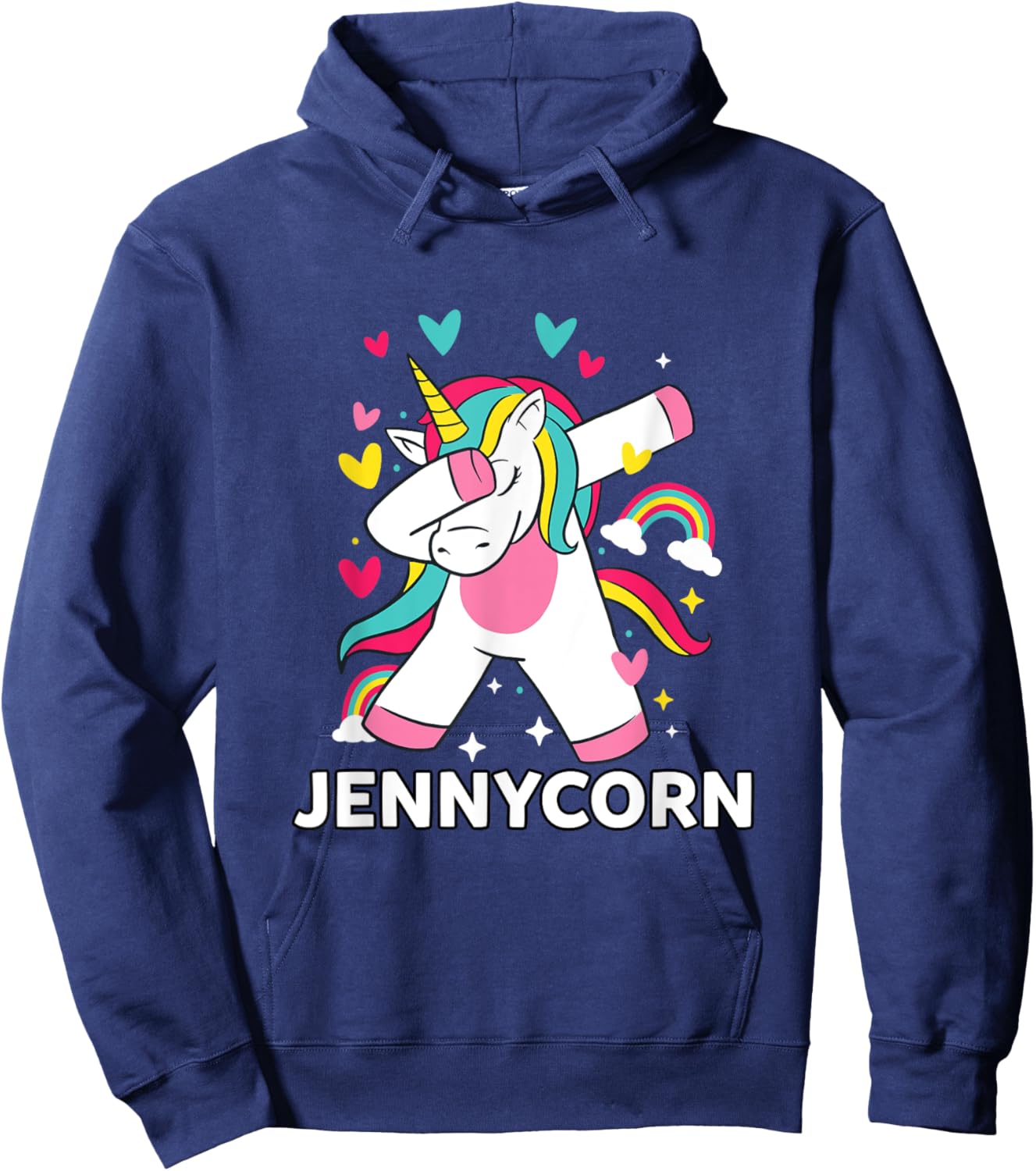 Jennycorn Personalized Name Dabbing Unicorn Jenny Hoodie - Hoodie | Navy