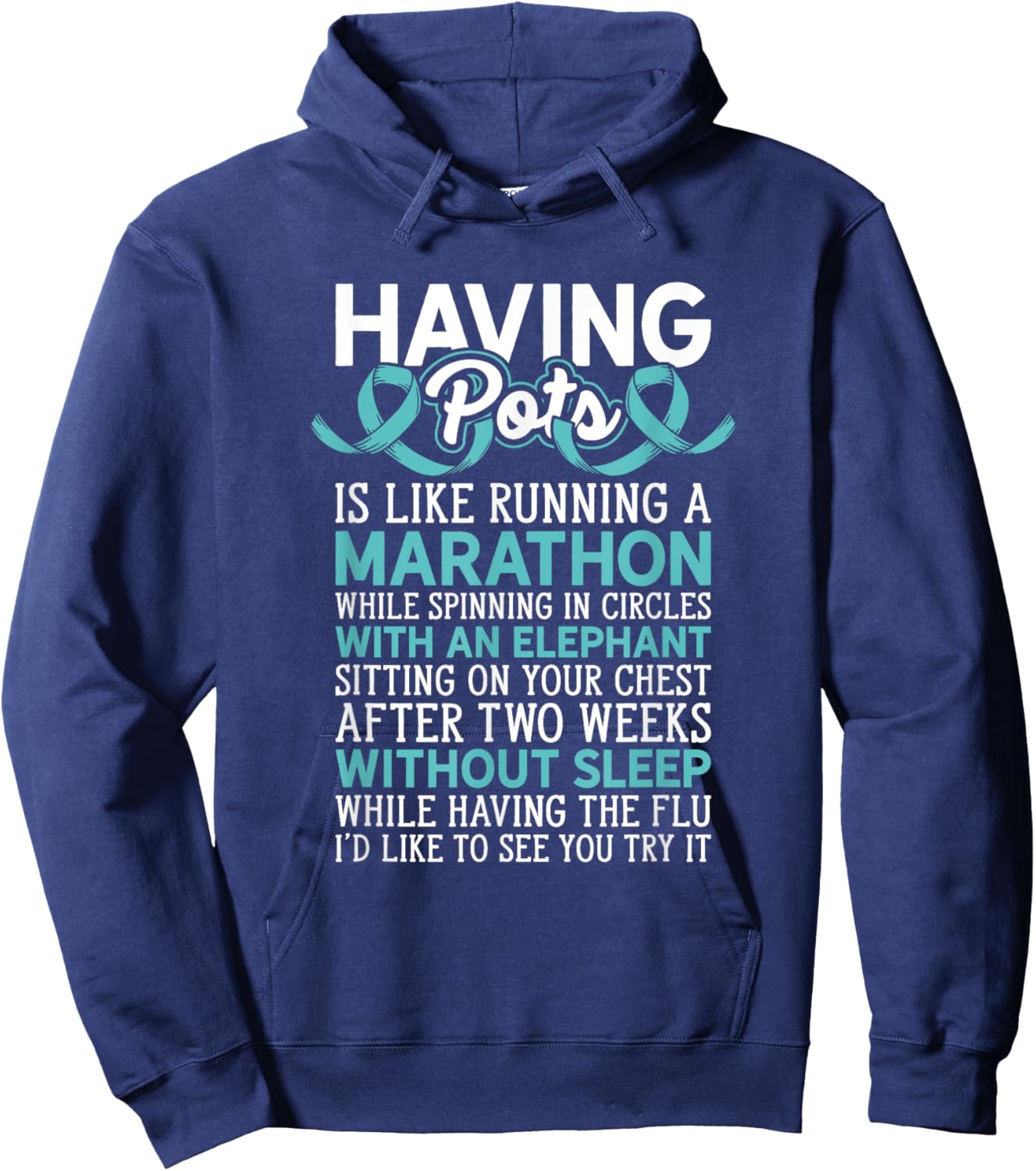 Warrior Having Pots Dysautonomia Awareness Dysautonomia , Small, Black Hoodie - Hoodie | Navy