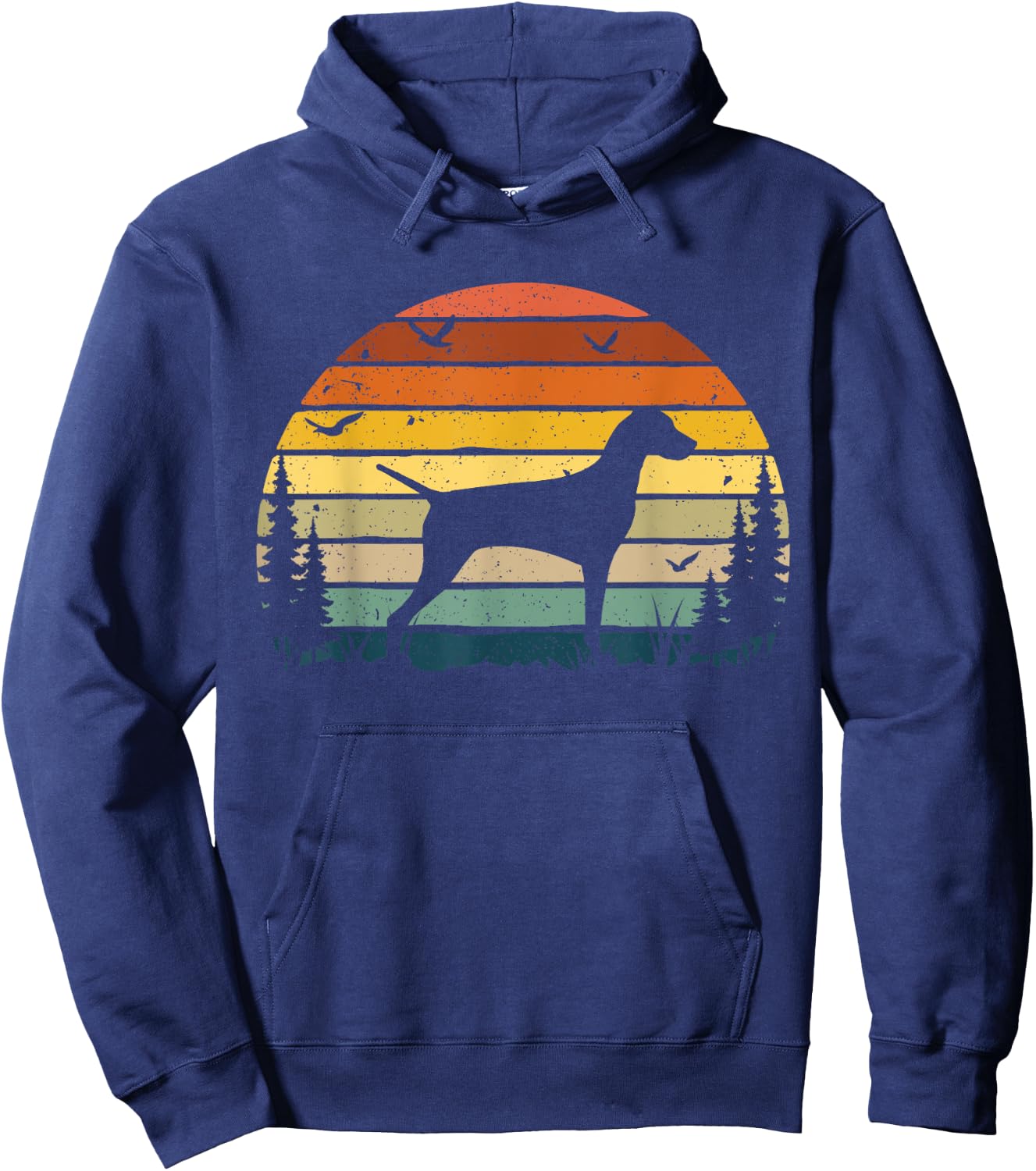 Vizsla Vintage Retro Mom Dad Dog Pet Lover Hoodie - Hoodie | Navy