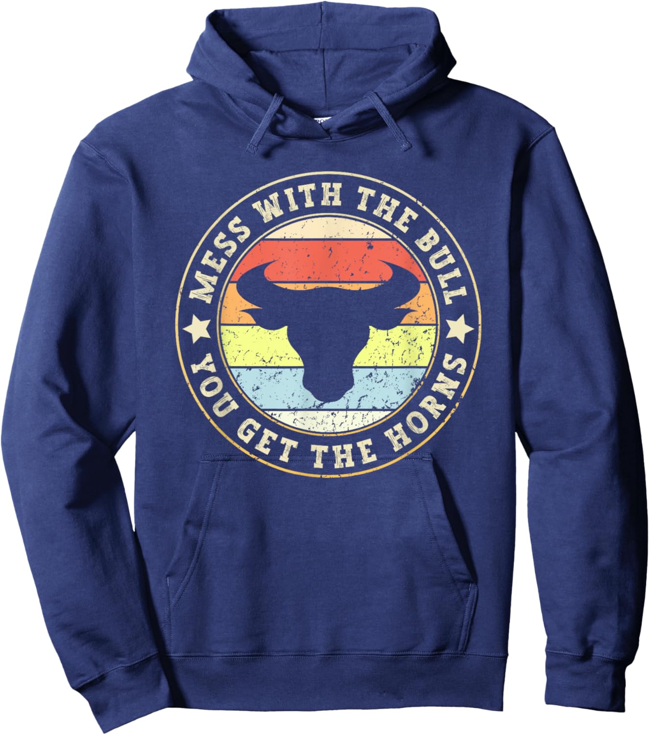 Rodeo Bull Rider Mess With The Bull You'll Get The Horns Red Hoodie - Hoodie | Navy