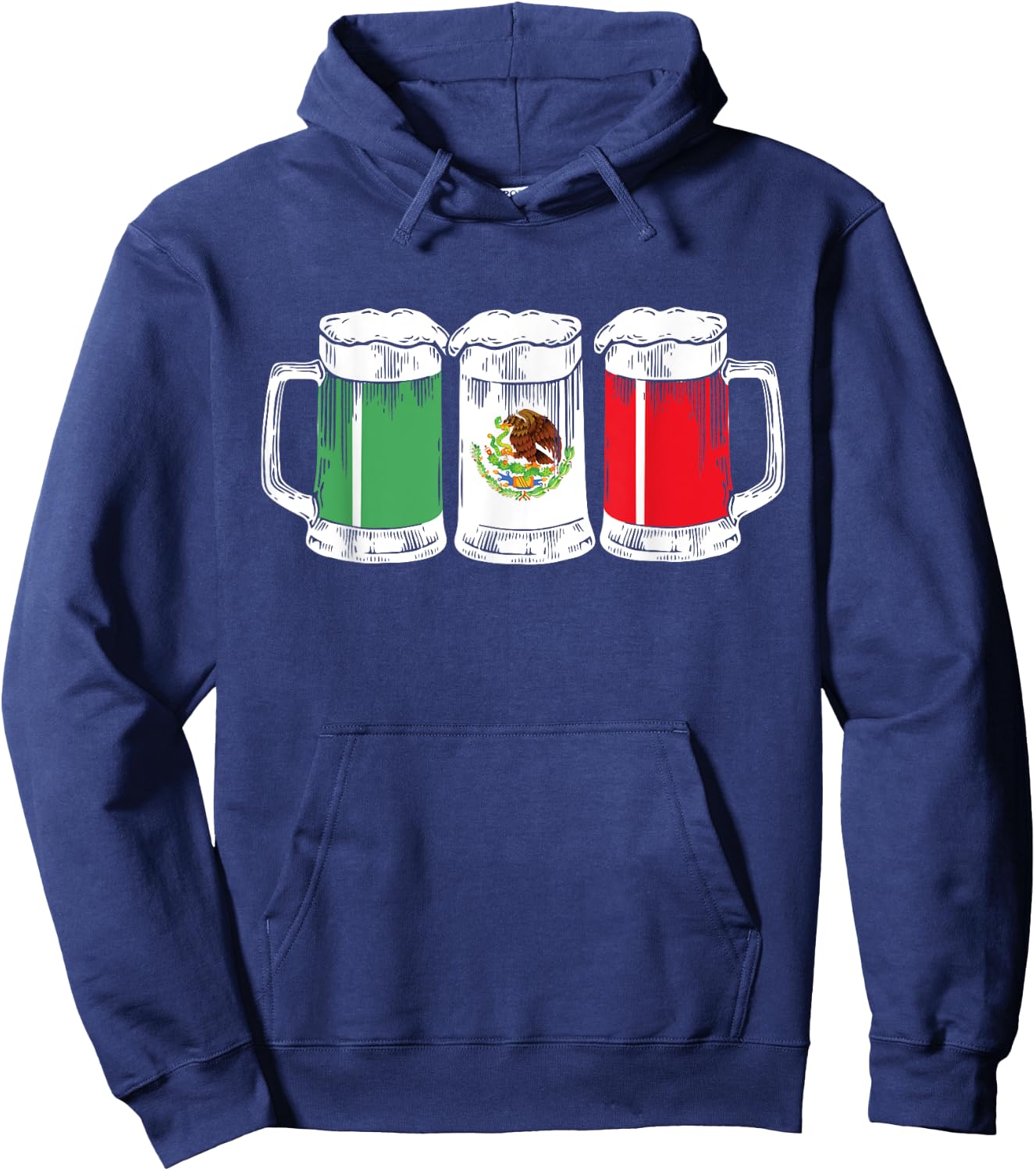Viva Mexico Funny Beer Mexican Flag Cinco De Mayo Party Gift Hoodie - Hoodie | Navy