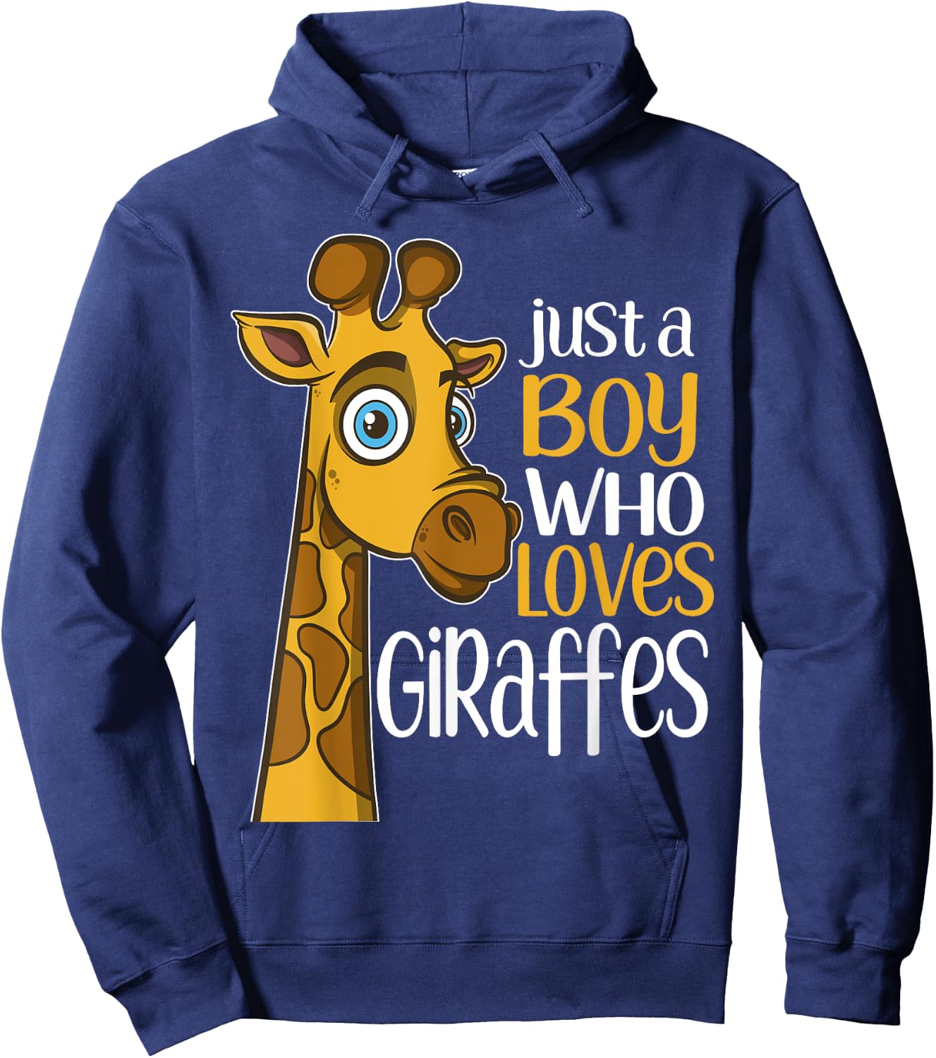 Just a Boy Who Loves Giraffes Funny Giraffe Gift T Shirt Hoodie - Hoodie | Navy