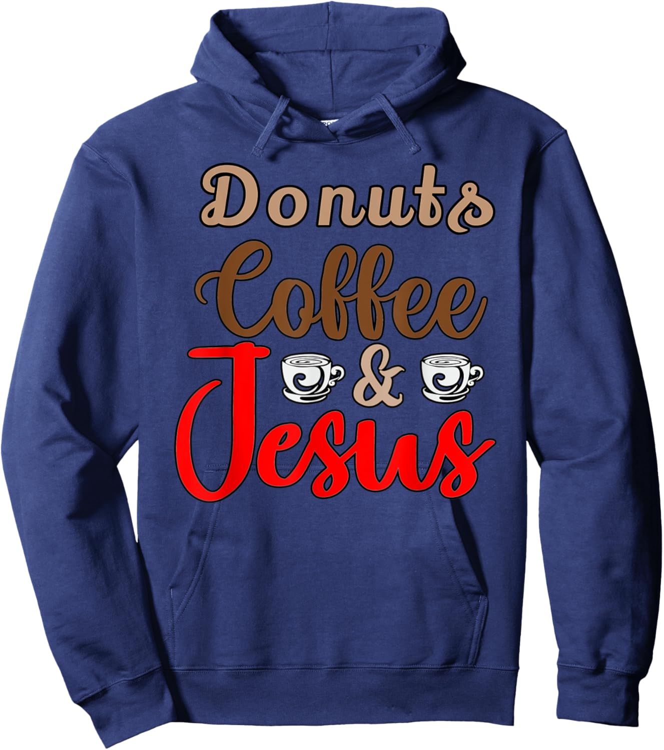 Donuts Coffee Jesus Christ Jesus Loves You John 3:16 Bible Hoodie - Hoodie | Navy