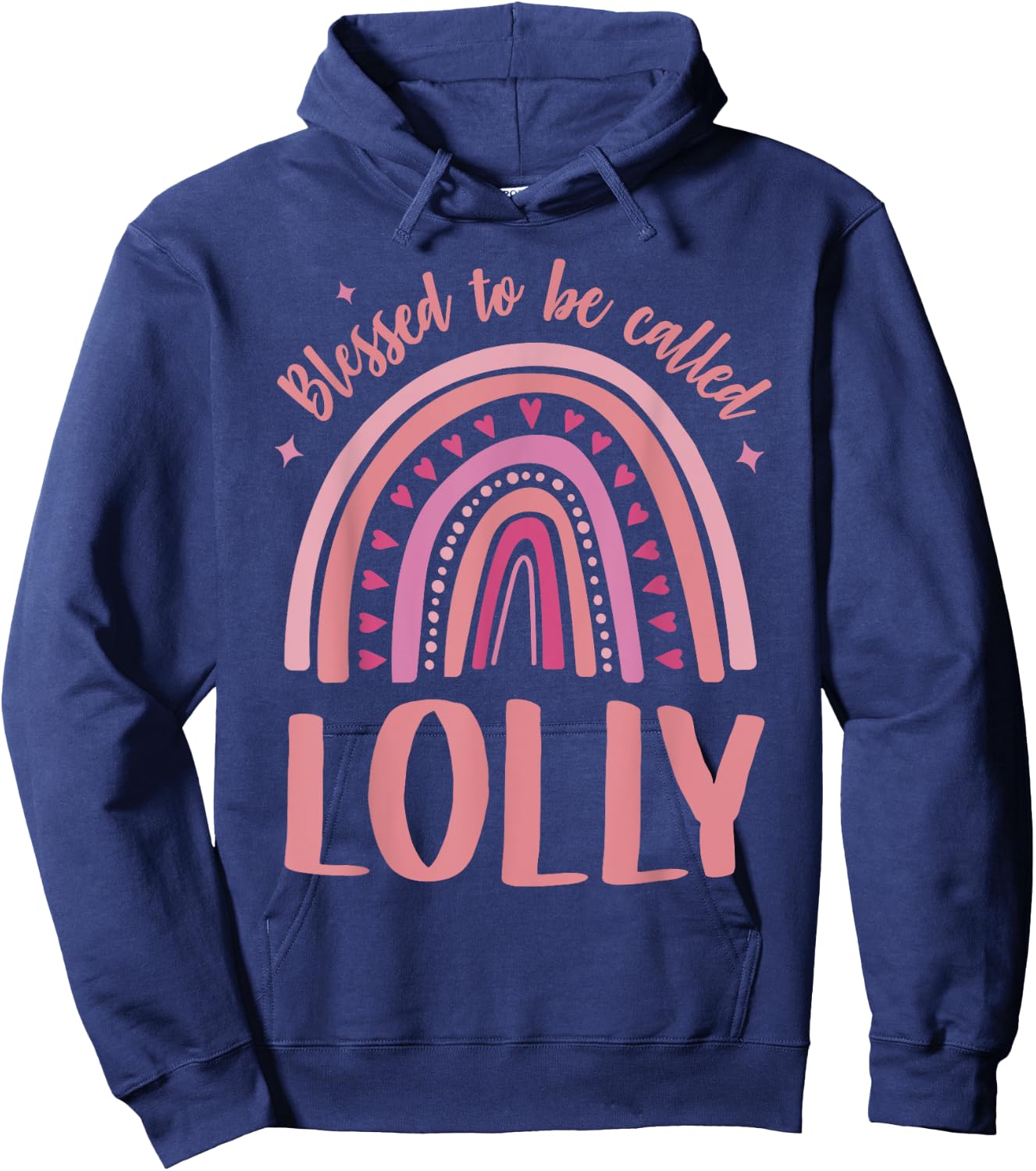 Lolly for Grandma Women Mother's Day Blessed Lolly Hoodie - Hoodie | Navy