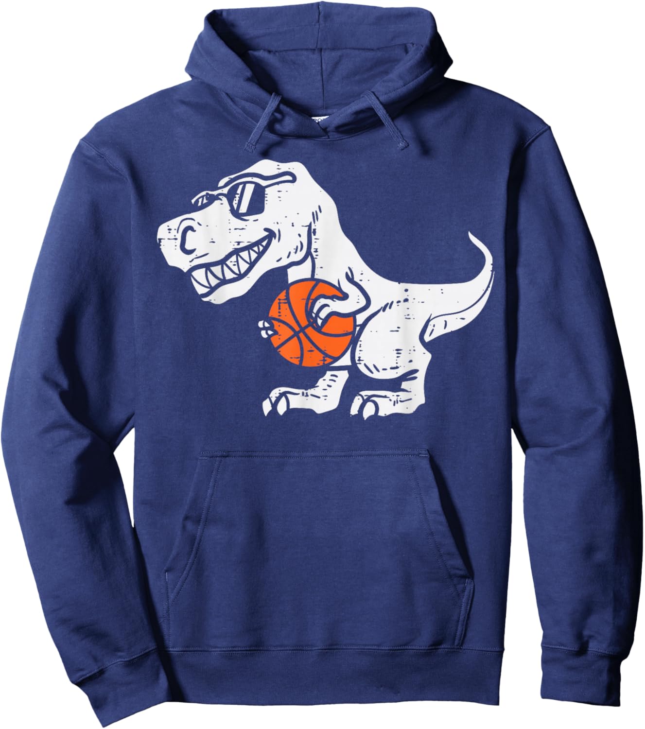 Trex Dinosaur Basketball Cute Sport Toddler Player Kids Boys Hoodie - Hoodie | Navy