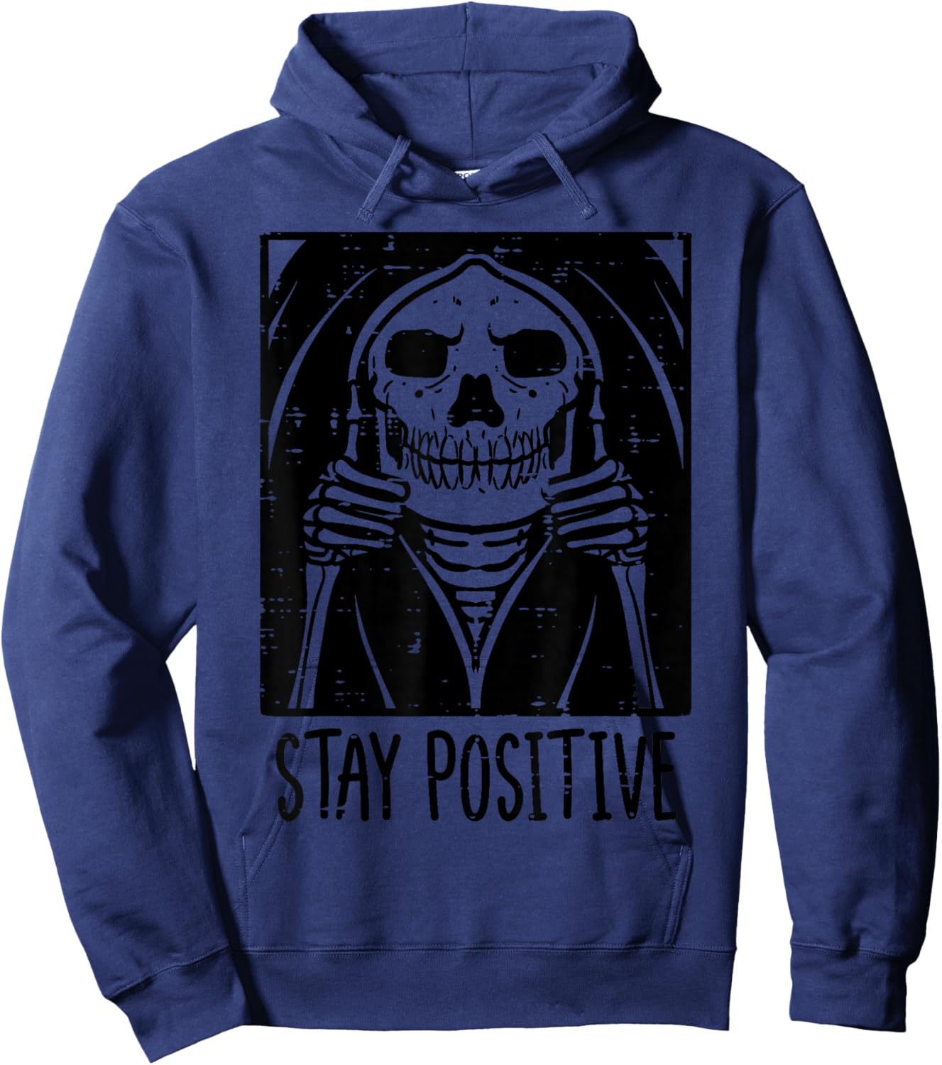 Halloween Grim Reaper Stay Positive Costume Men Women Kids Hoodie - Hoodie | Navy