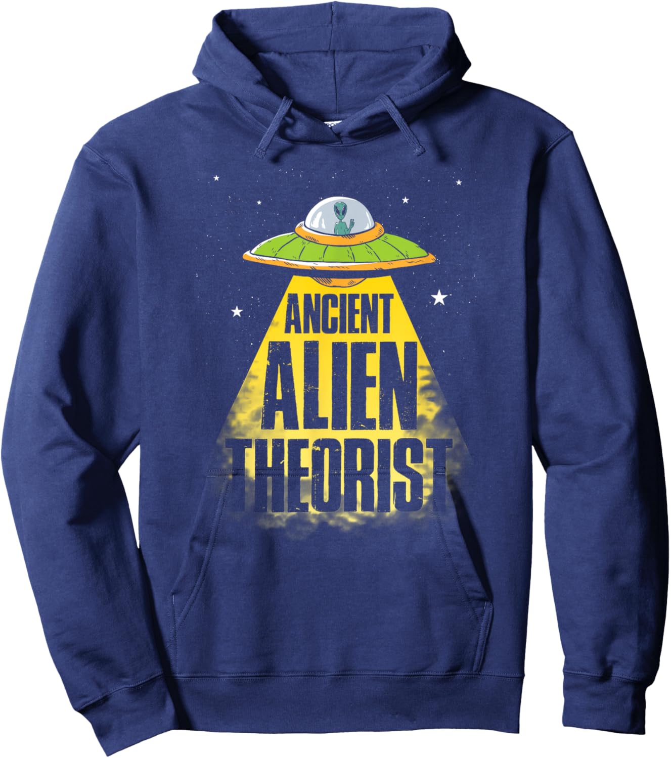 Ancient Alien Theorist Clothing Alien Fan UFO Lover Black Classic Fit Short Sleeve Hoodie - Hoodie | Navy