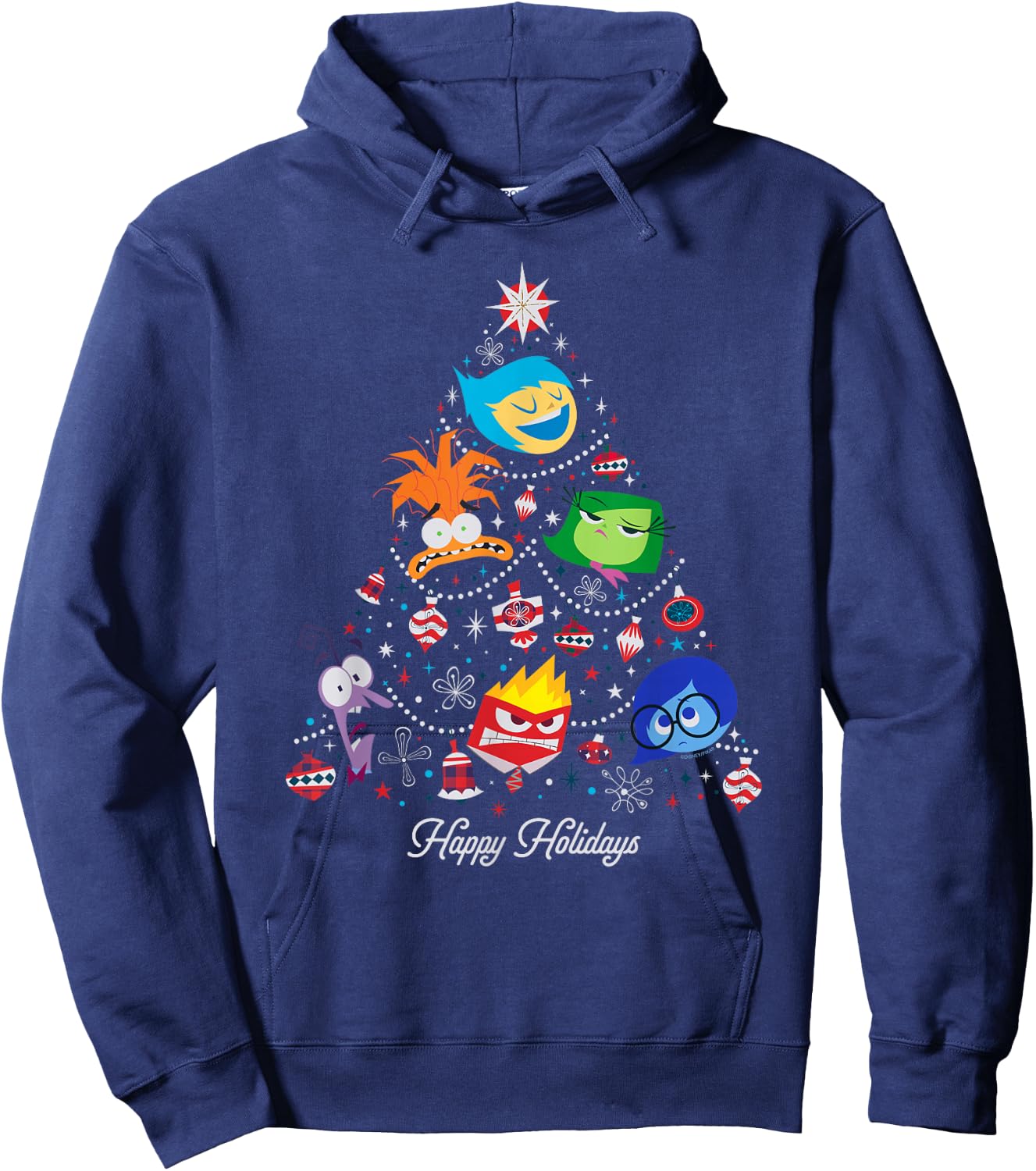 Disney and Pixar’s Inside Out 2 Emotions Christmas Tree Hoodie - Hoodie | Navy