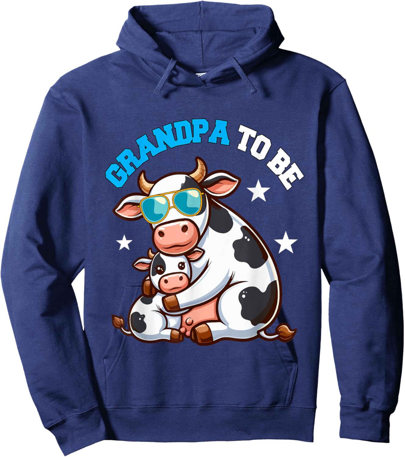 Grandpa To Be Costume Cows Pregnancy Announcement Family Hoodie - Hoodie | Navy