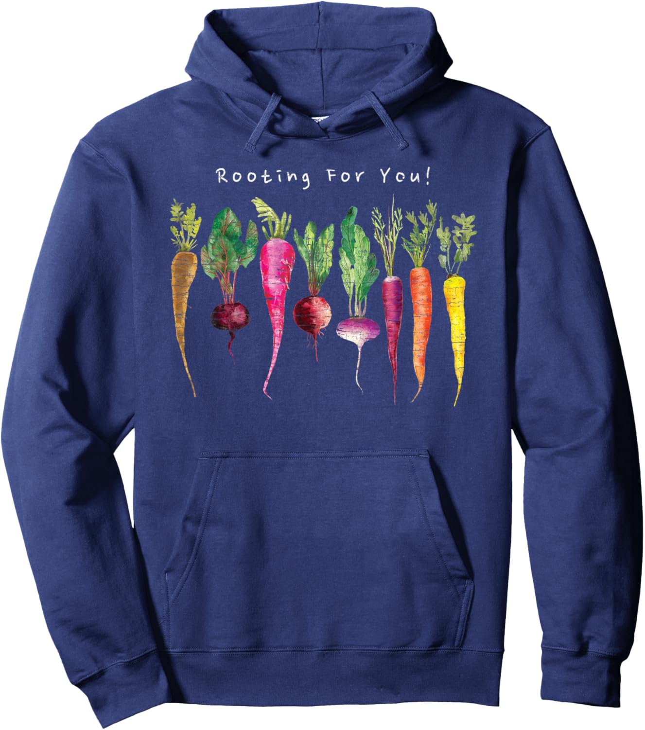 Rooting For You! - Funny Vintage Garden Vegetable Hoodie - Hoodie | Navy