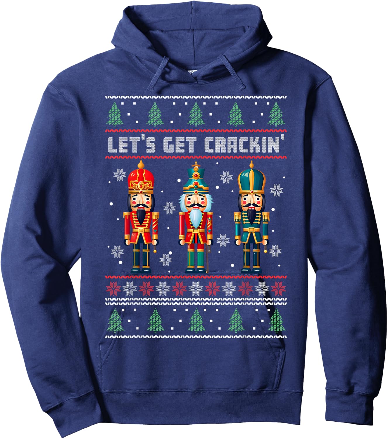 Christmas Nutcracker Squad Funny Lets Get Crackin' Ballet Hoodie - Hoodie | Navy