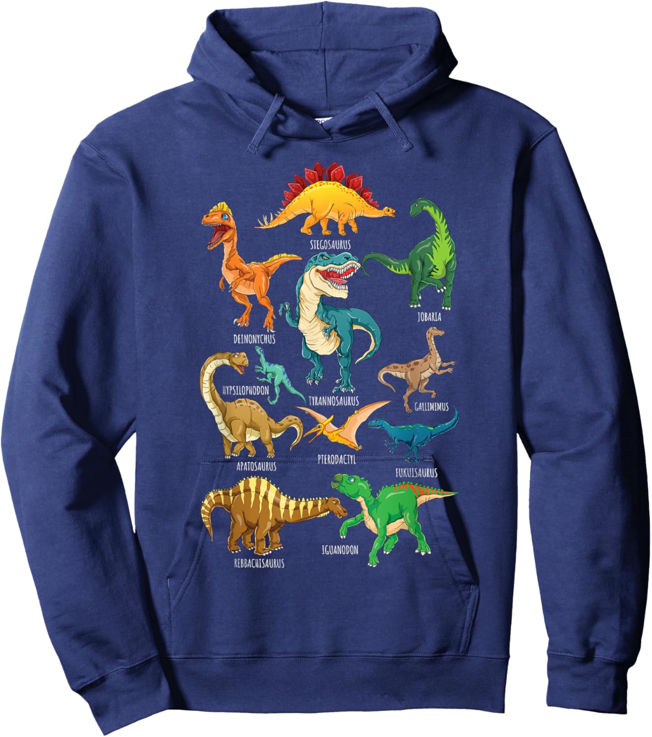 Types Of Dinosaurs Graphics Dino Identification Hoodie - Hoodie | Navy