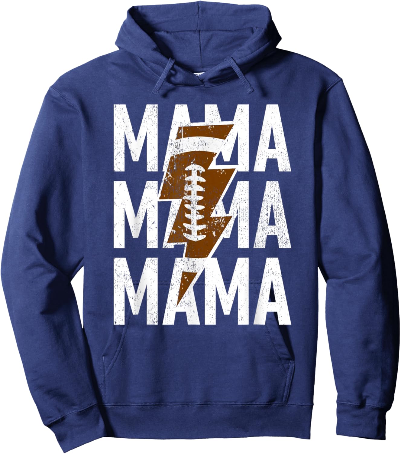 Proud Mama Football Lightning Football Mom Gifts Mothers Day Hoodie - Hoodie | Navy