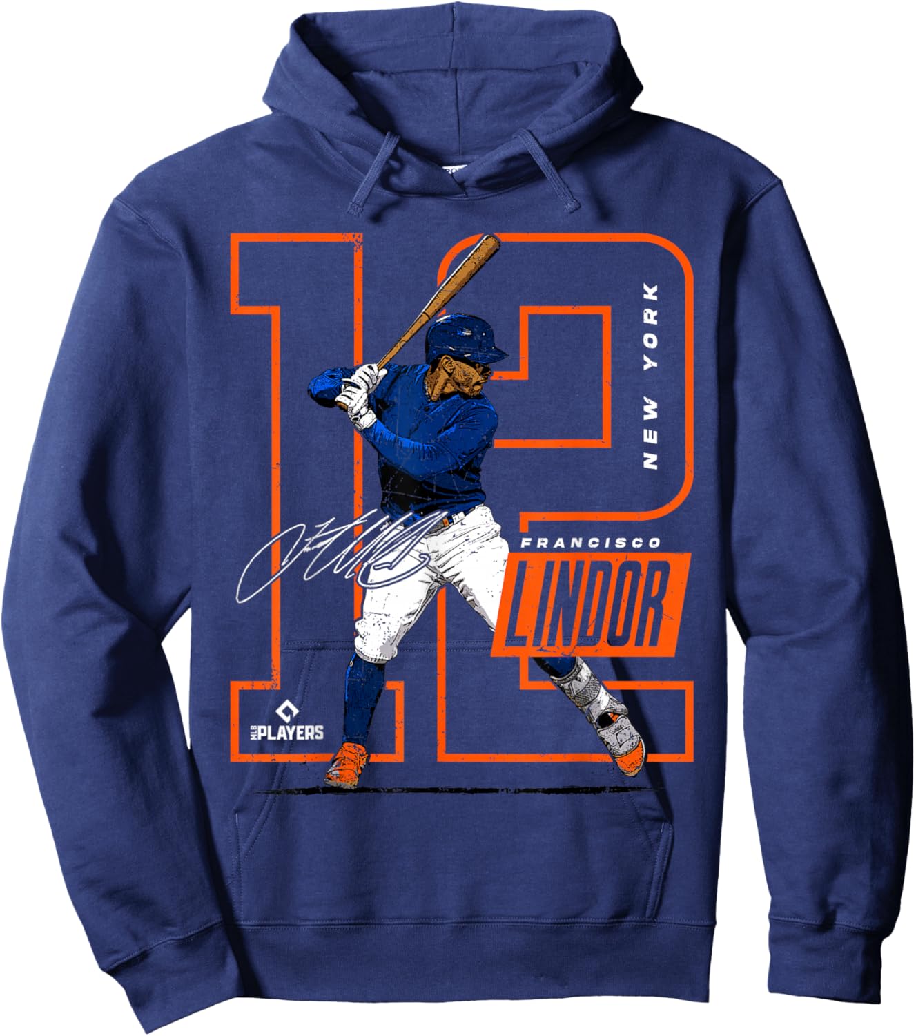 Francisco Lindor | New York Baseball MLB Player | MLBLIN4007 Hoodie - Hoodie | Navy