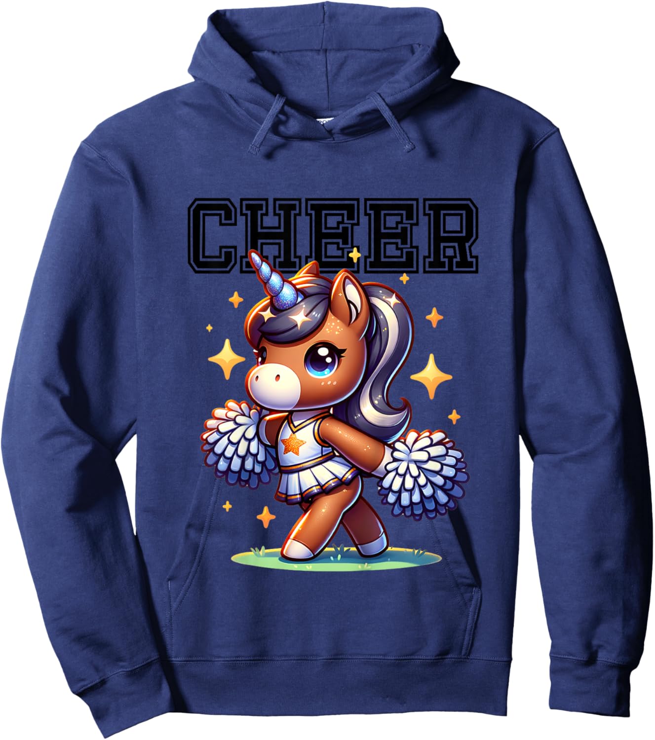 Kids Unicorn Cheer Hoodie - Hoodie | Navy