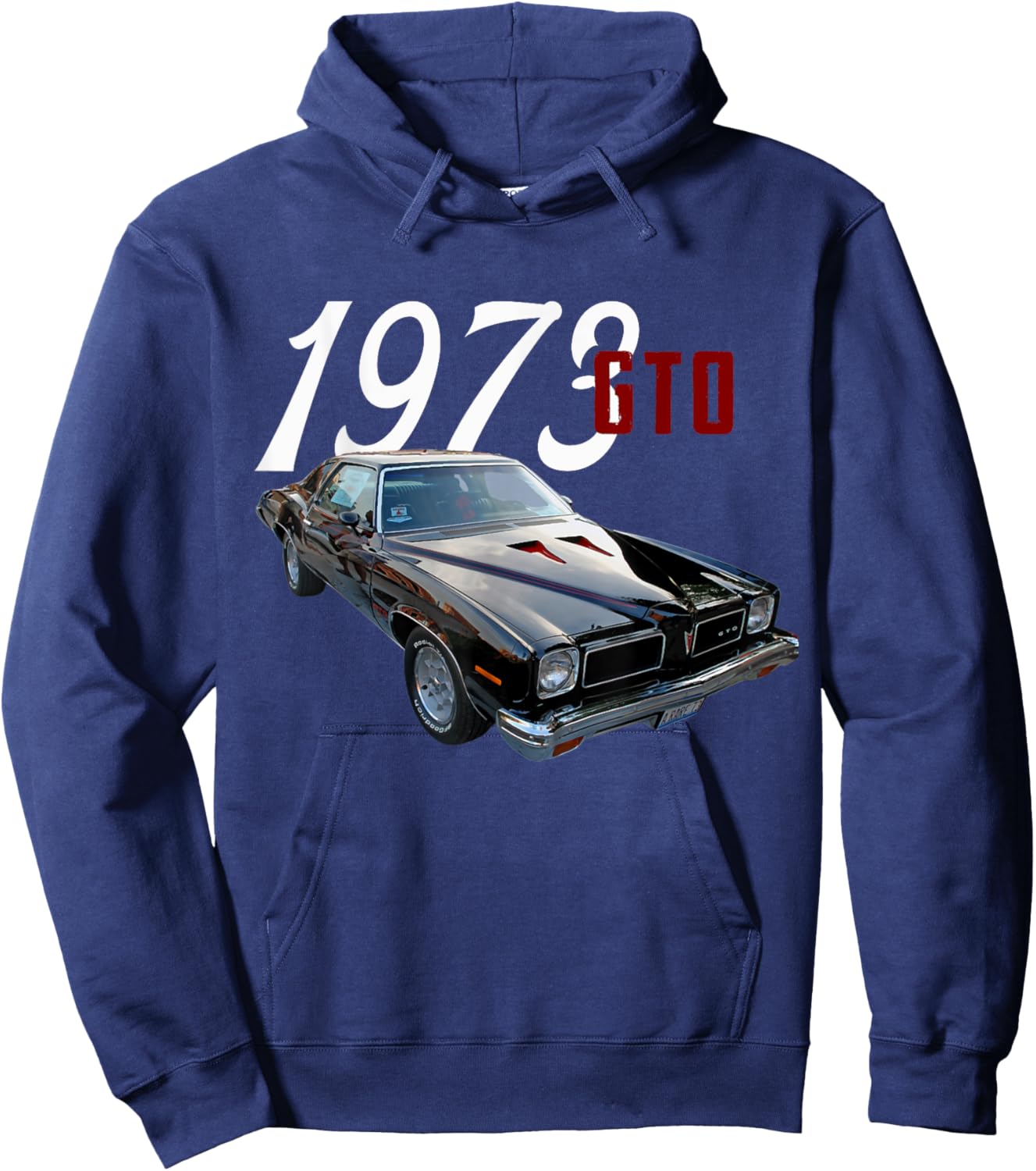 1973 73 GTO Classic Car Old School Muscle Car Hoodie - Hoodie | Navy