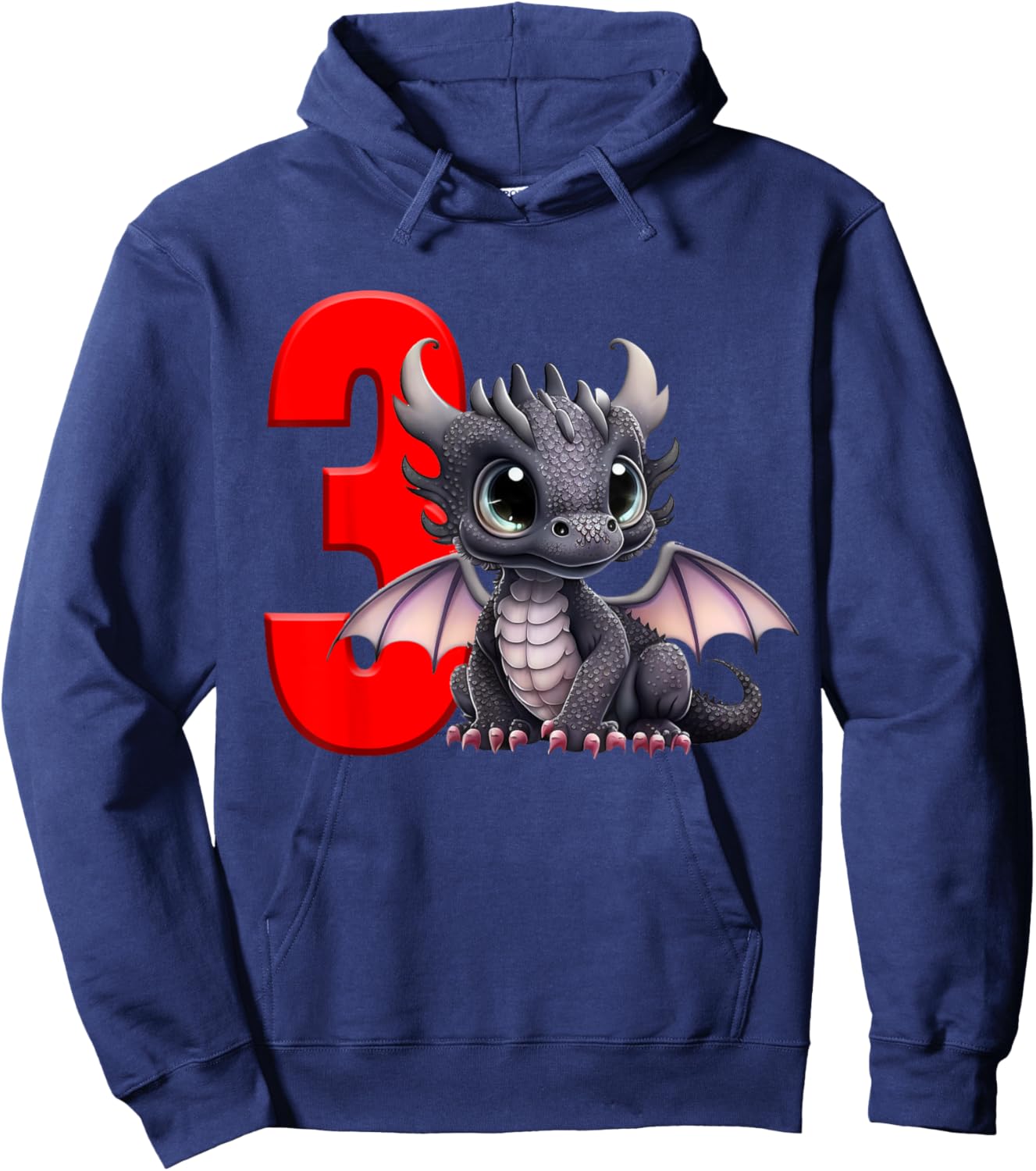 3rd Birthday Shirt Dragon Party Birthday Boy Toddler Three 3 Hoodie - Hoodie | Navy