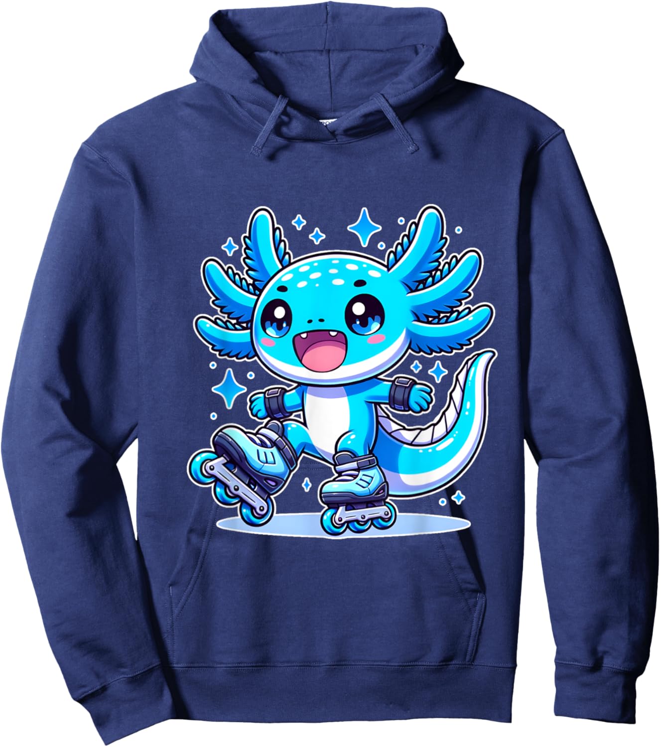 Funny Axolotl Rollerblade roller skater roller skate funny Hoodie - Hoodie | Navy