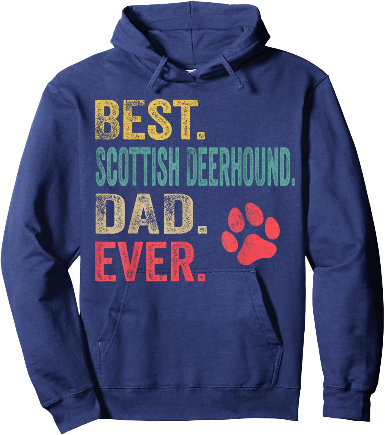 Best Scottish Deerhound Dad ever Vintage Father Dog Lover Hoodie - Hoodie | Navy