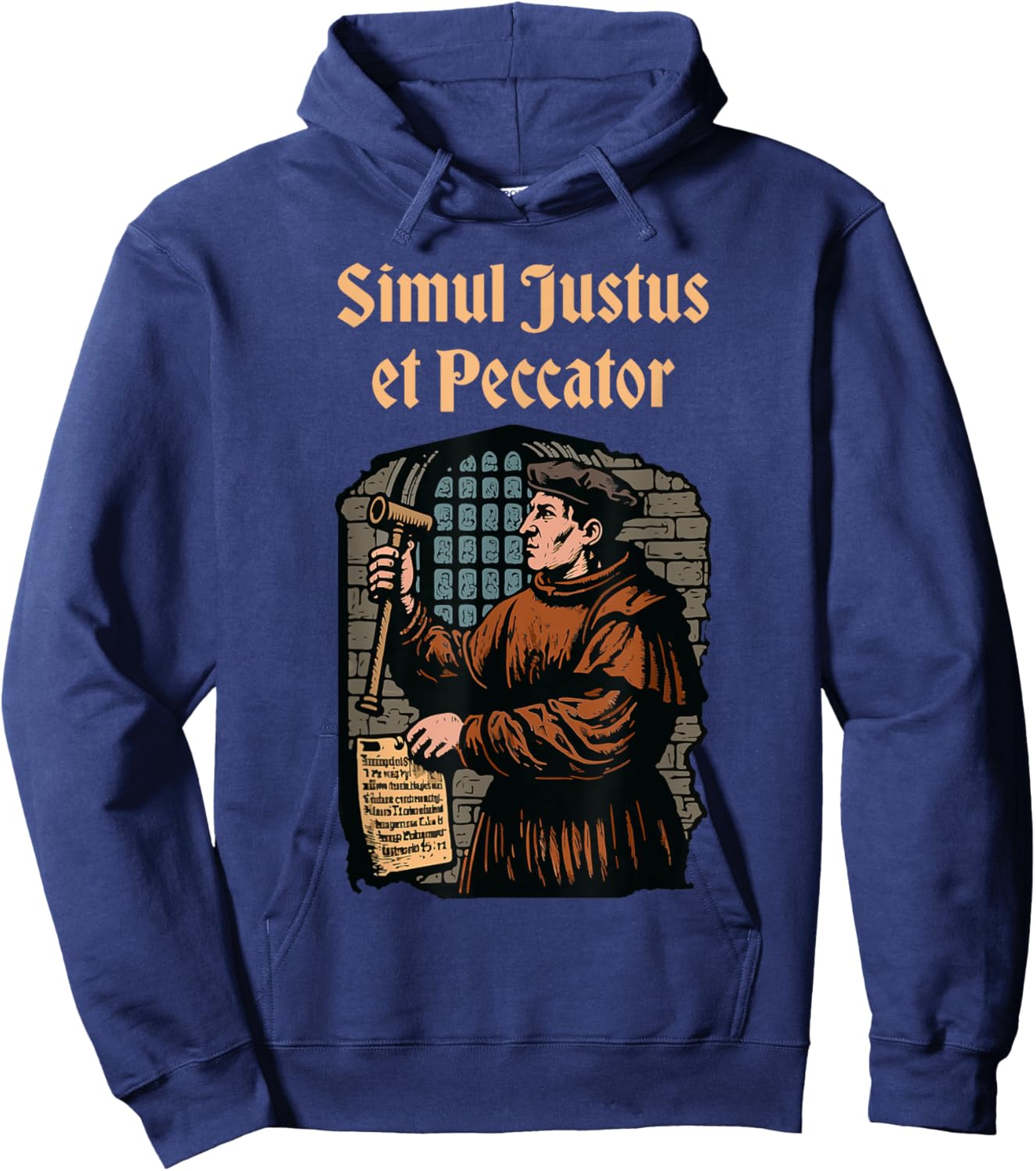 Martin Luther Reformation Simul Justus et Peccator Christian Hoodie - Hoodie | Navy