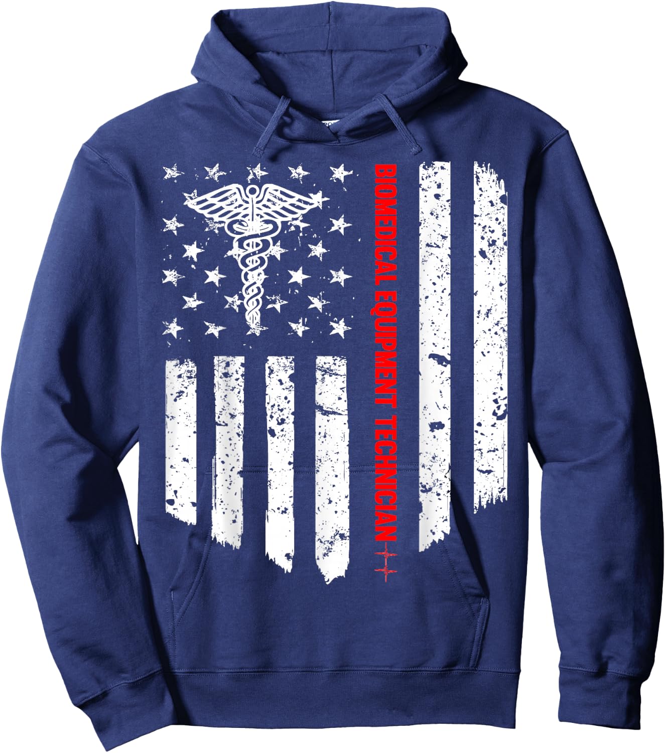 Biomedical Equipment Technician American Flag Patriotic Gift Hoodie - Hoodie | Navy