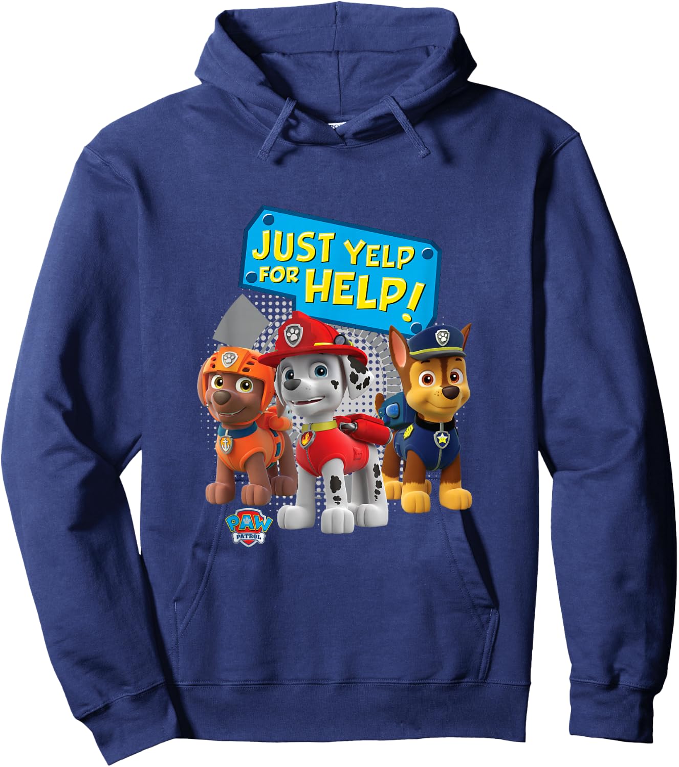 Paw Patrol Just Yelp For Help! Chase, Marshall and Zuma Hoodie - Hoodie | Navy