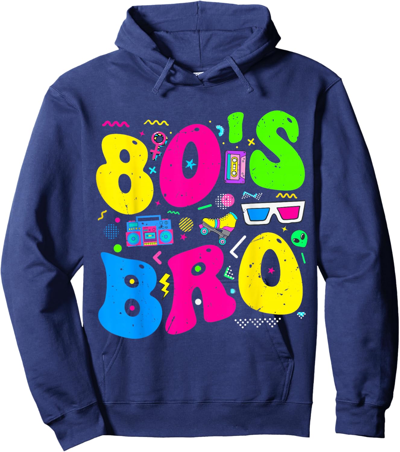 This is My 80s Bro 80's 90's Theme Party Outfit 80s Costume Hoodie - Hoodie | Navy