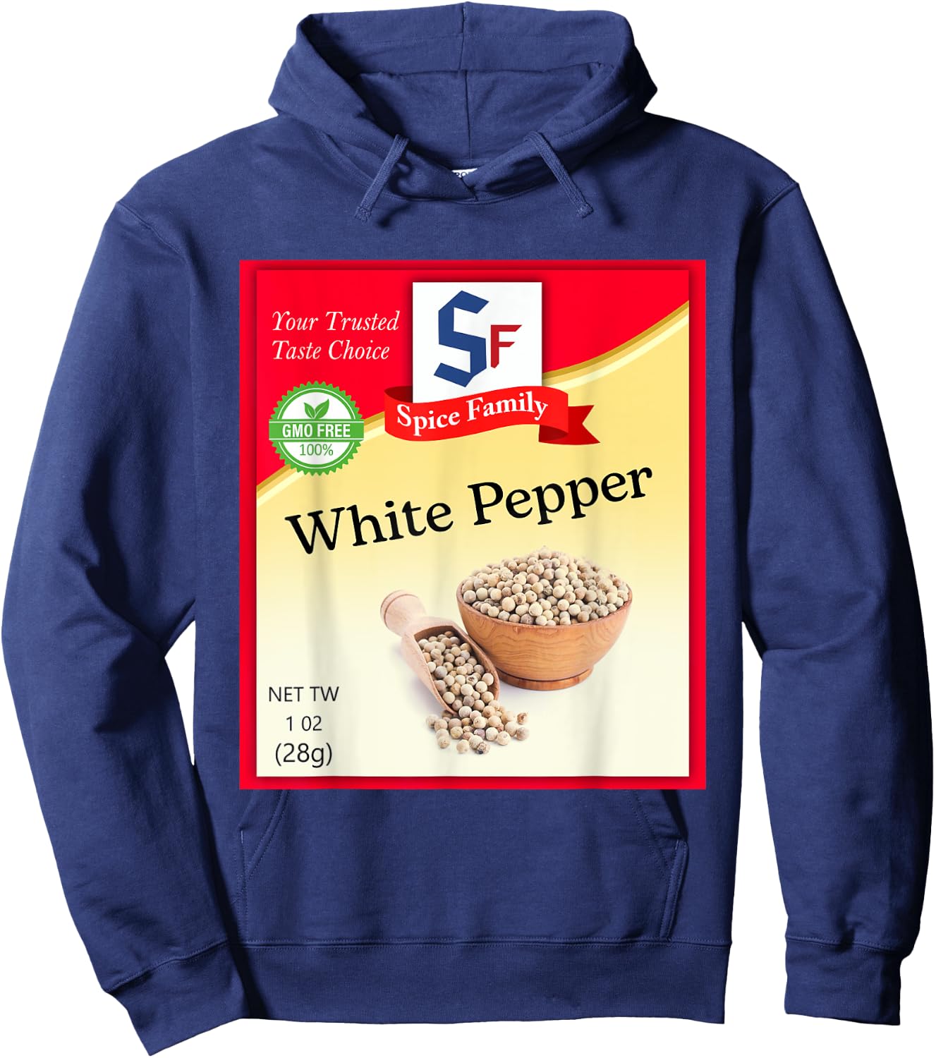 White Pepper Condiment Costume Holiday Spice Costumes Hoodie - Hoodie | Navy