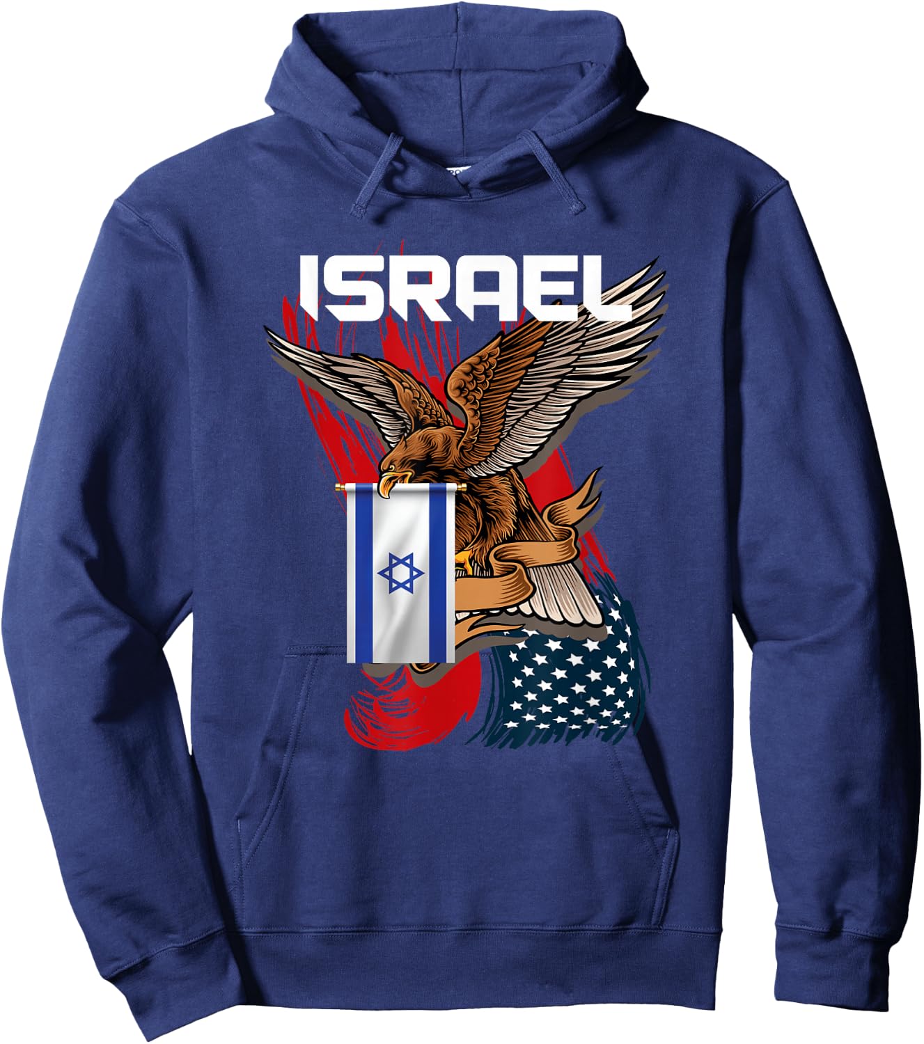 Israeli Eagle Star of David Gift USA Israel Hoodie - Hoodie | Navy