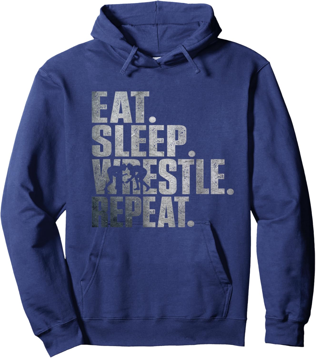 Eat Sleep Wrestle Repeat/Cool Wrestling Hoodie - Hoodie | Navy
