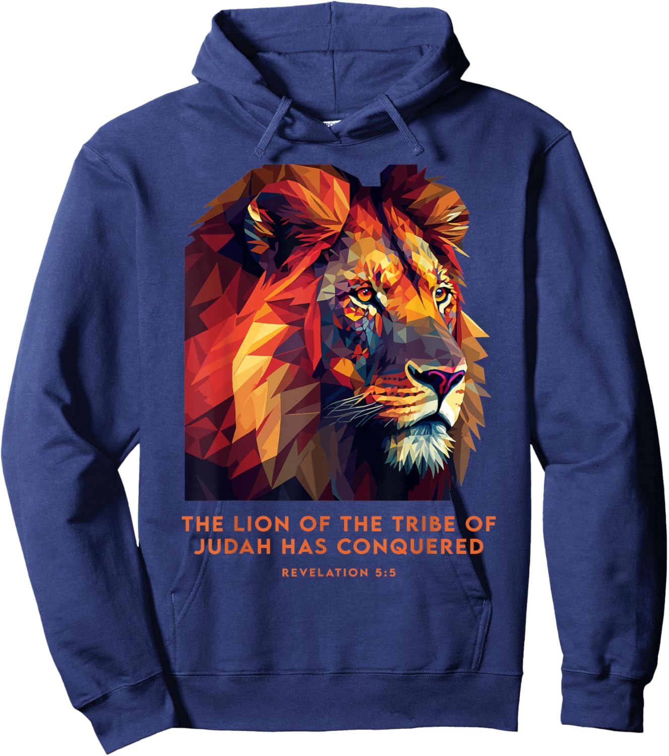 Lion of Judah Jesus Revelation Bible Verse Christian Hoodie - Hoodie | Navy