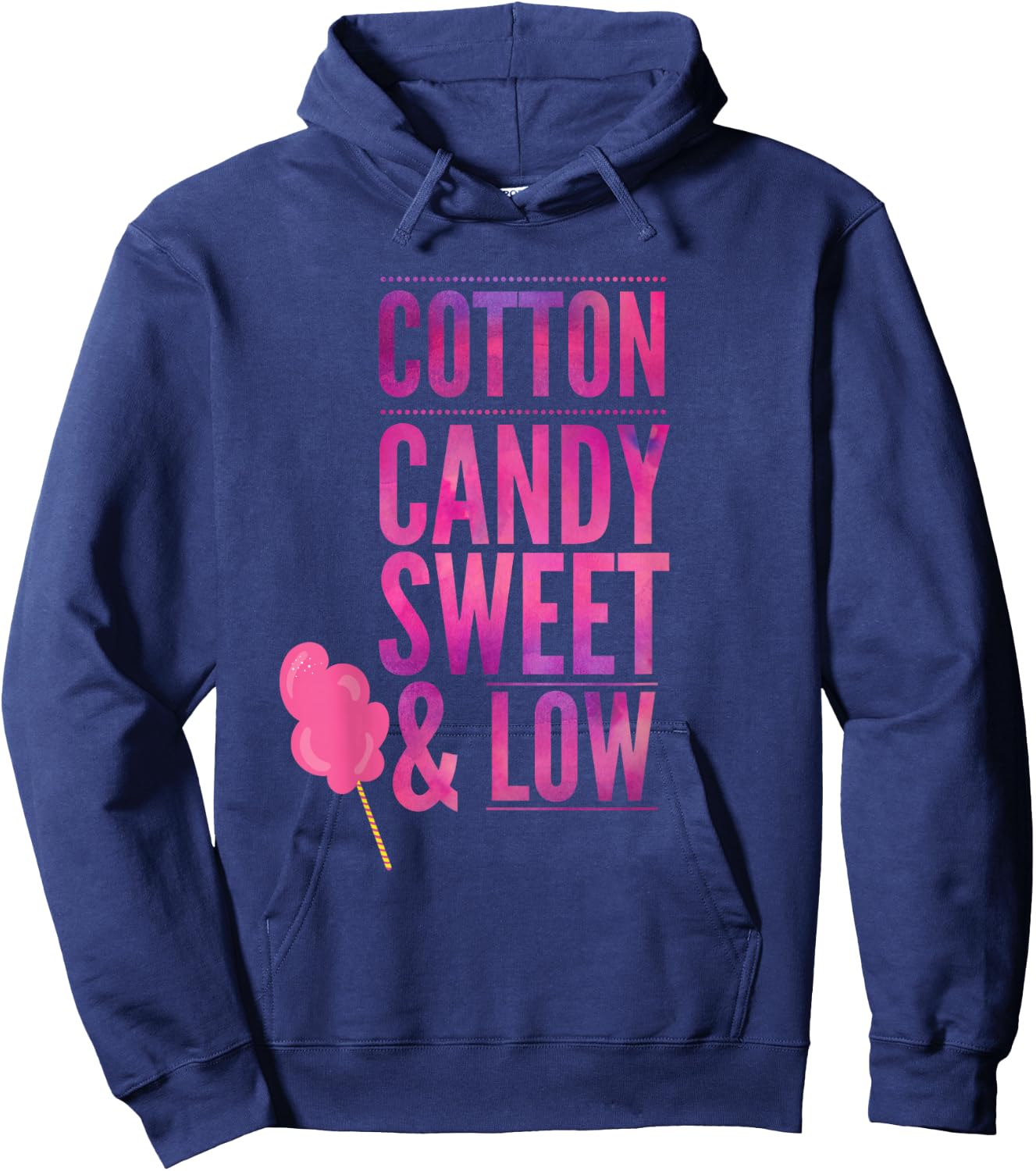 Funny Cotton Candy Sweet & Low Girls Gift Hoodie - Hoodie | Navy
